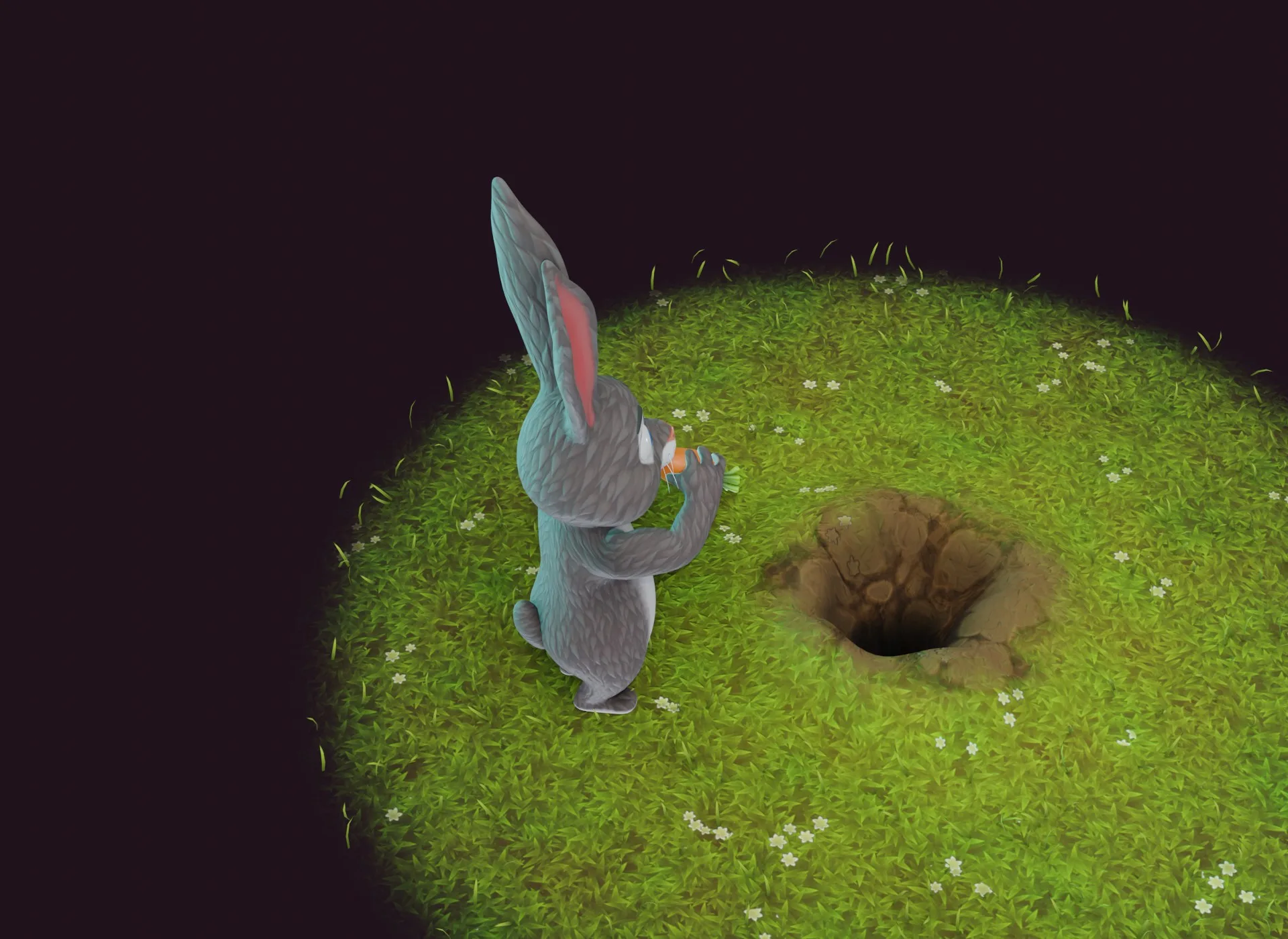 Cartoon Animated Rabbit with Props 3D Model