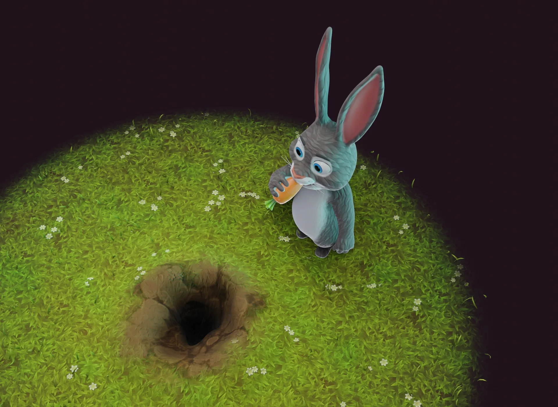 Cartoon Animated Rabbit with Props 3D Model