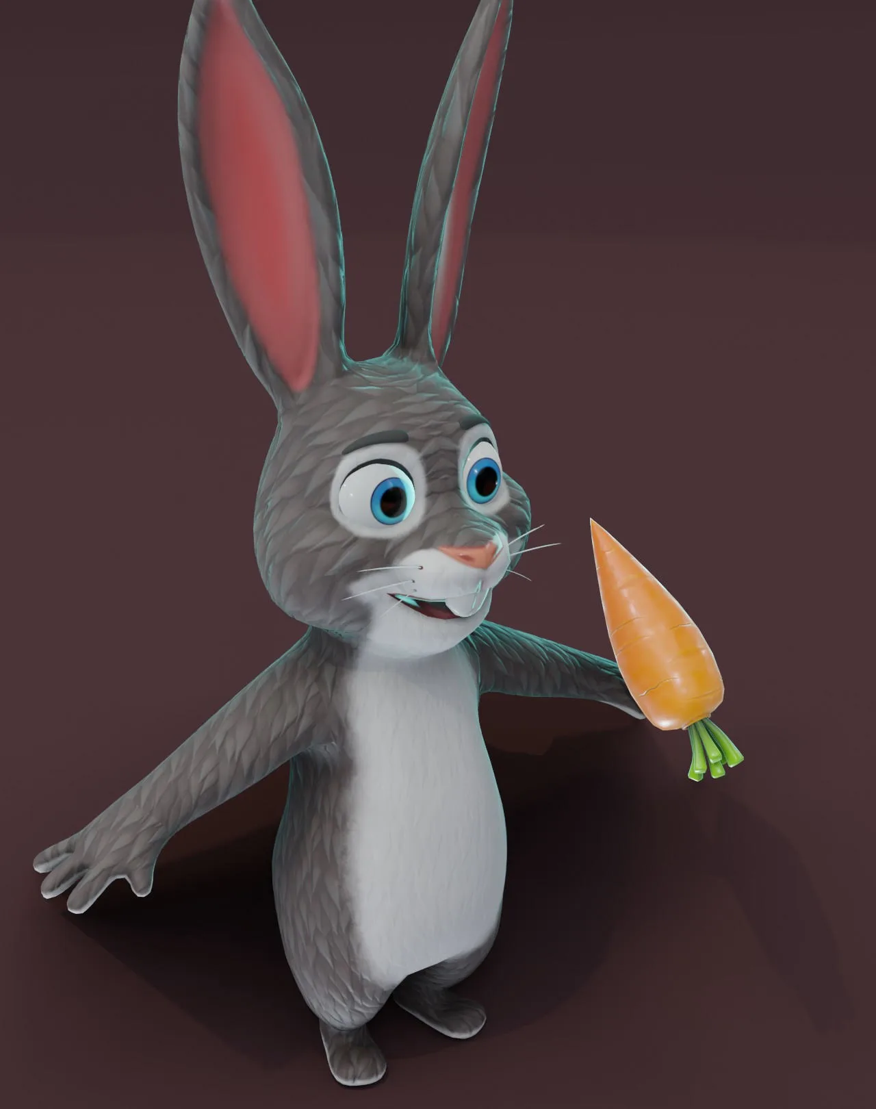 Cartoon Animated Rabbit with Props 3D Model