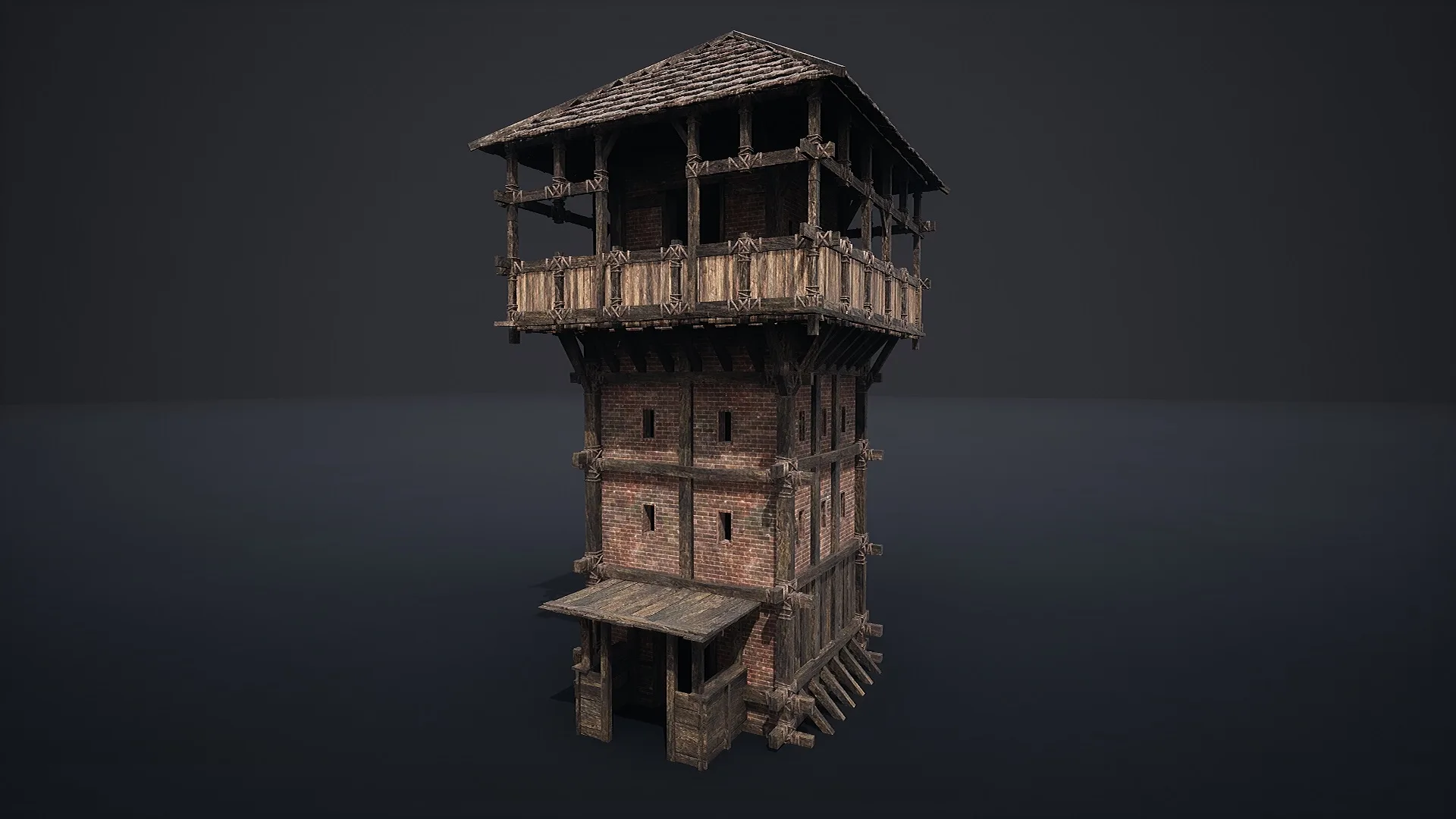 WATCHTOWER PLATFORM MEDIEVAL SLAVIC TOWER VILLAGE COLLECTION AAA