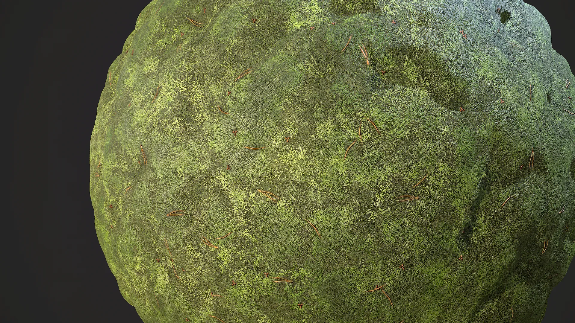 Moss Tileable Material with Substance Graph Texture