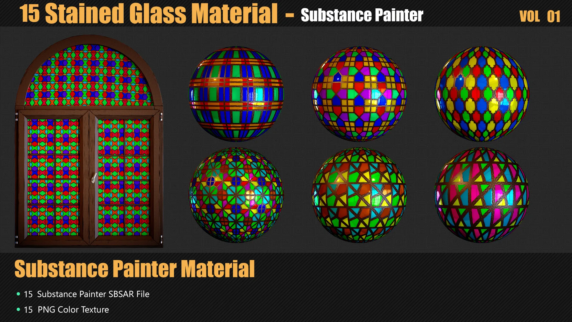 15 Stylized Stained Glass Materials In Substance Painter