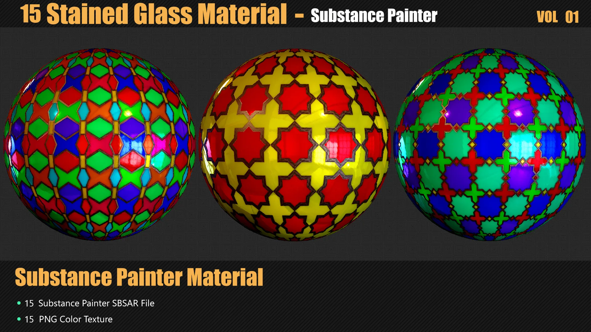 15 Stylized Stained Glass Materials In Substance Painter