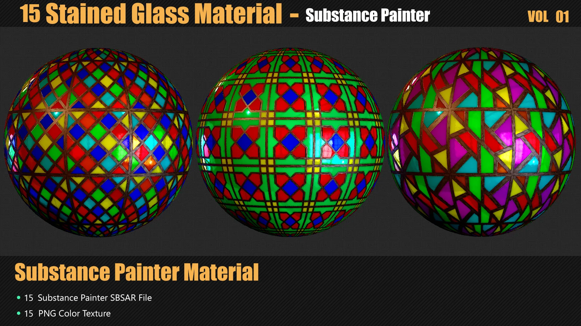 15 Stylized Stained Glass Materials In Substance Painter