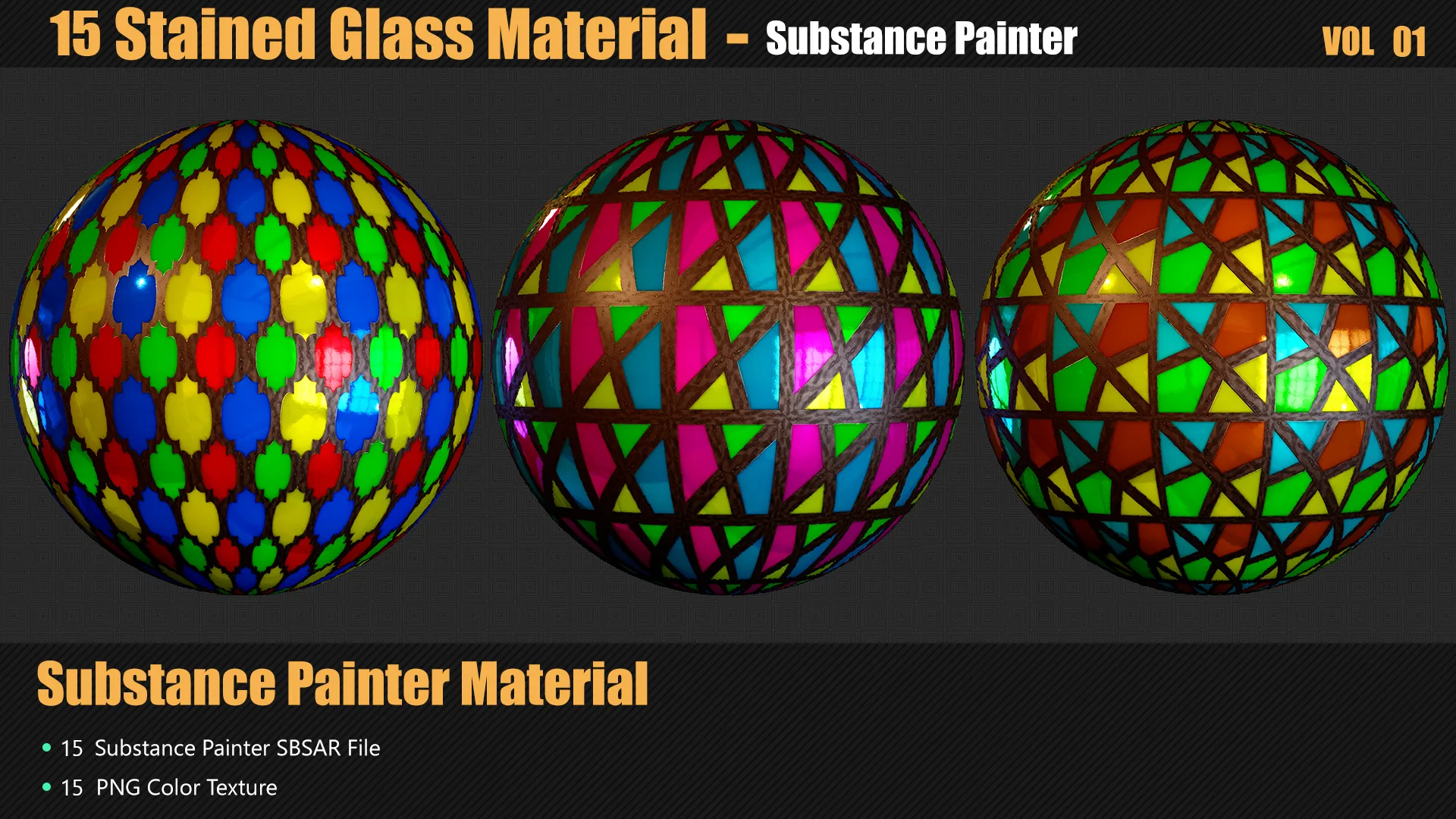 15 Stylized Stained Glass Materials In Substance Painter