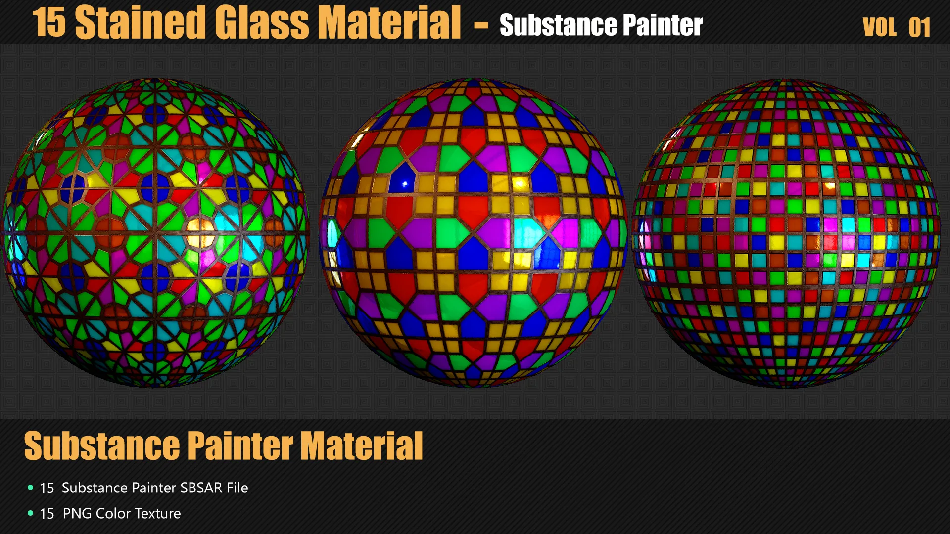 15 Stylized Stained Glass Materials In Substance Painter