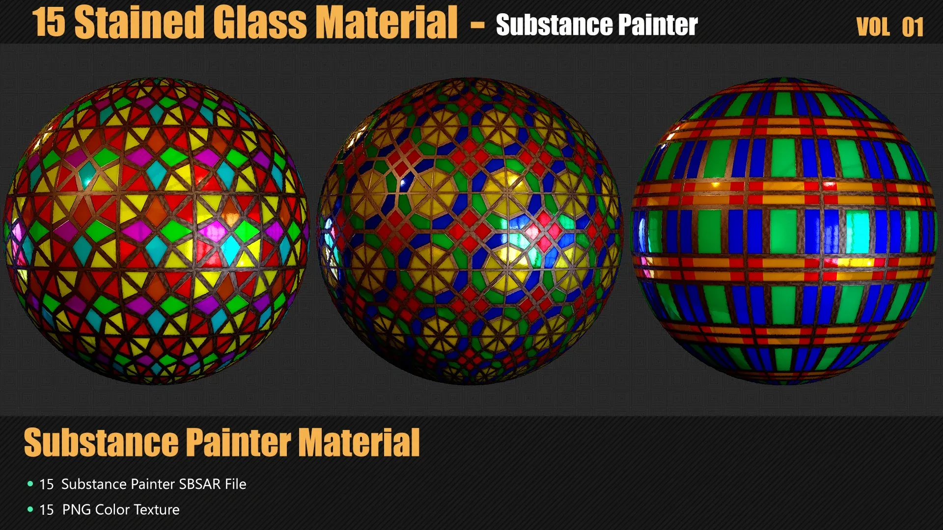 15 Stylized Stained Glass Materials In Substance Painter