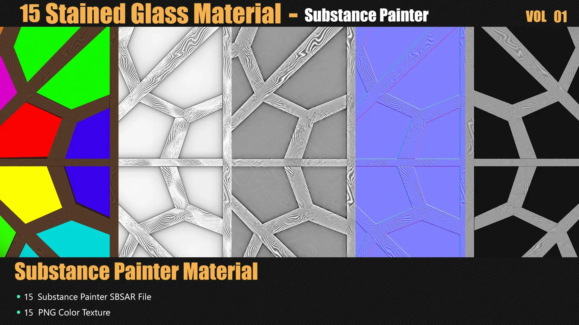 15 Stylized Stained Glass Materials In Substance Painter