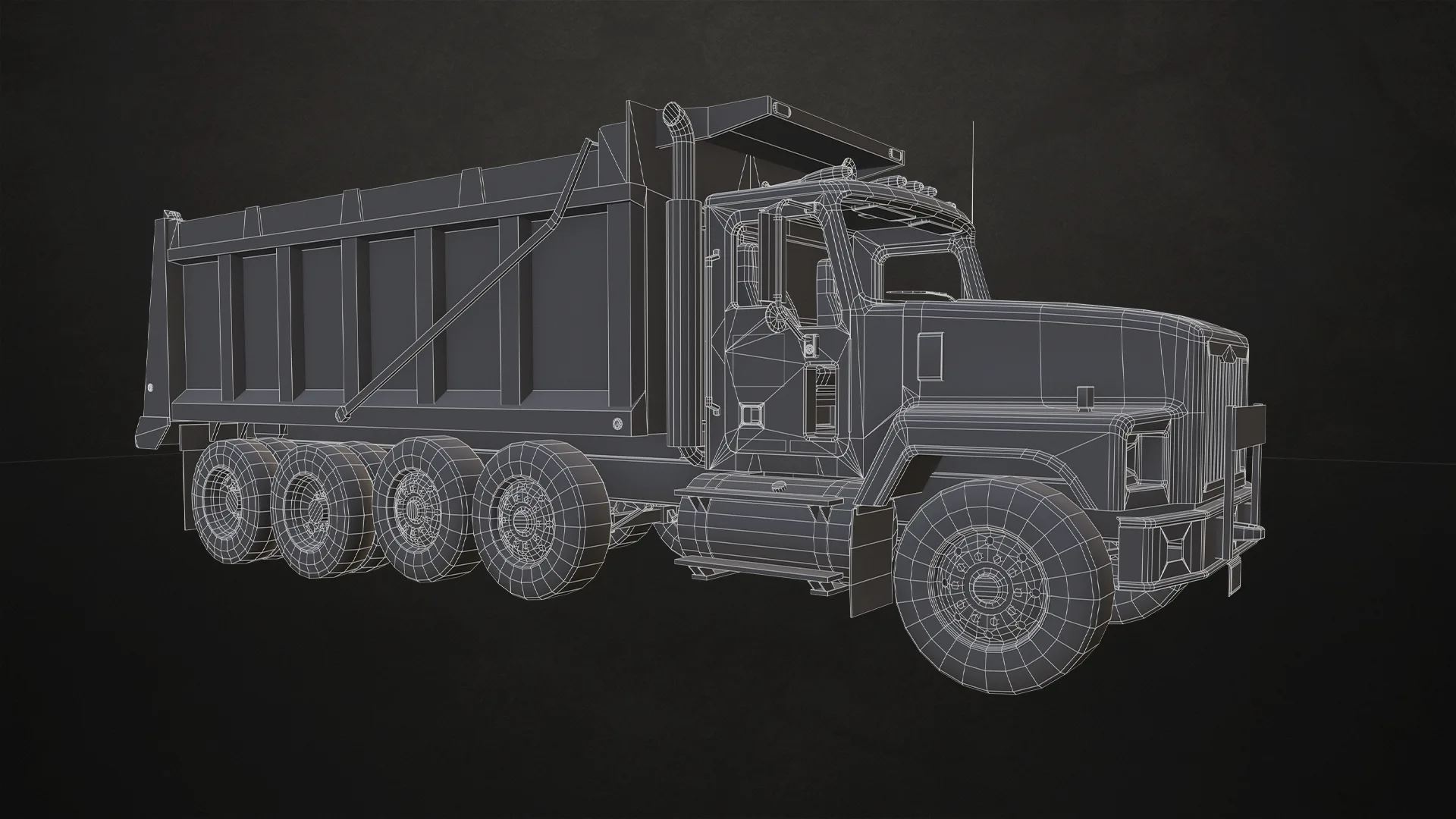 Classic Dump Truck - Low Poly