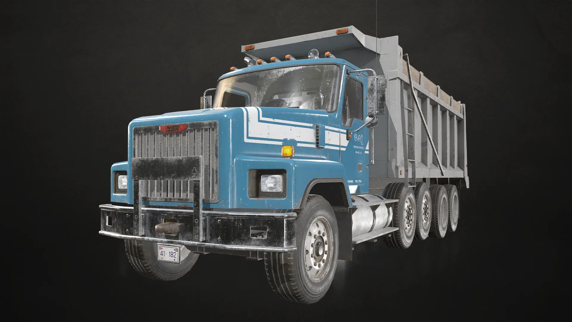 Classic Dump Truck - Low Poly