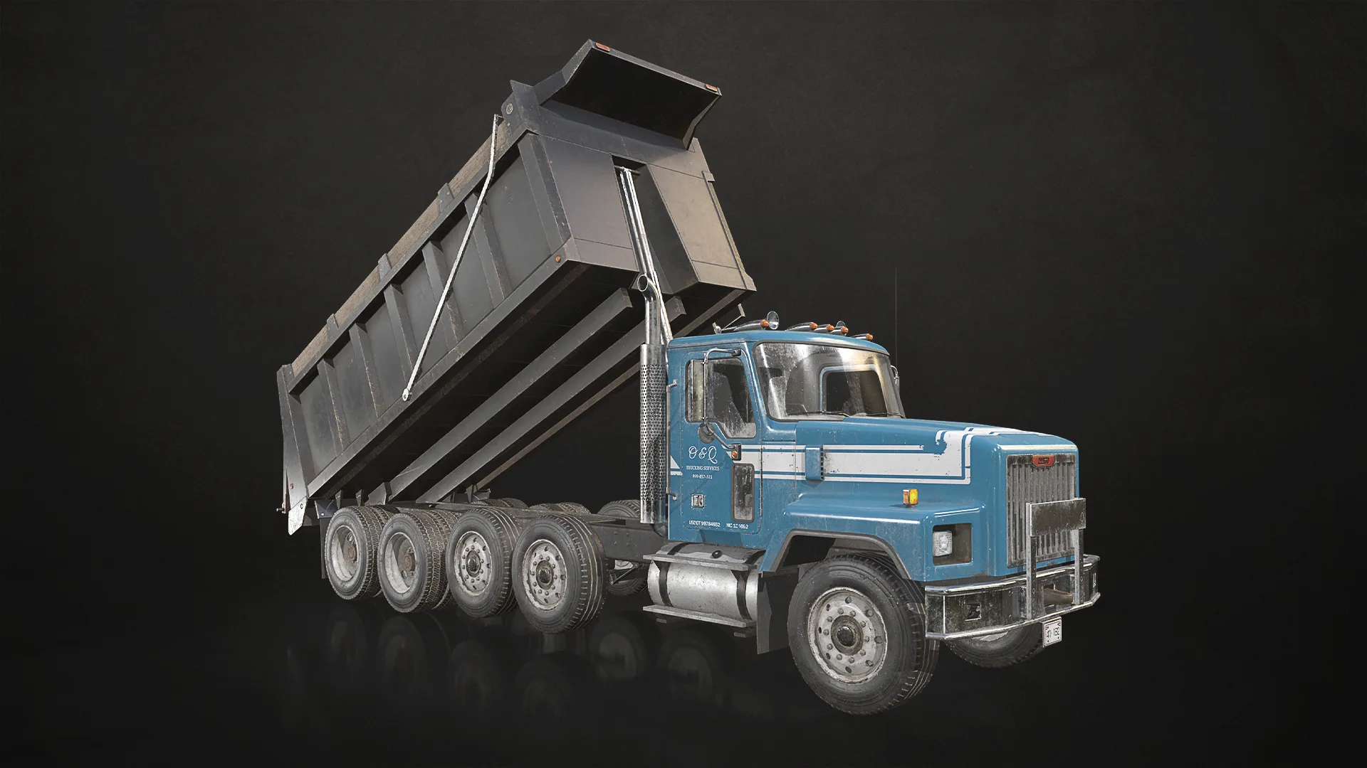 Classic Dump Truck - Low Poly