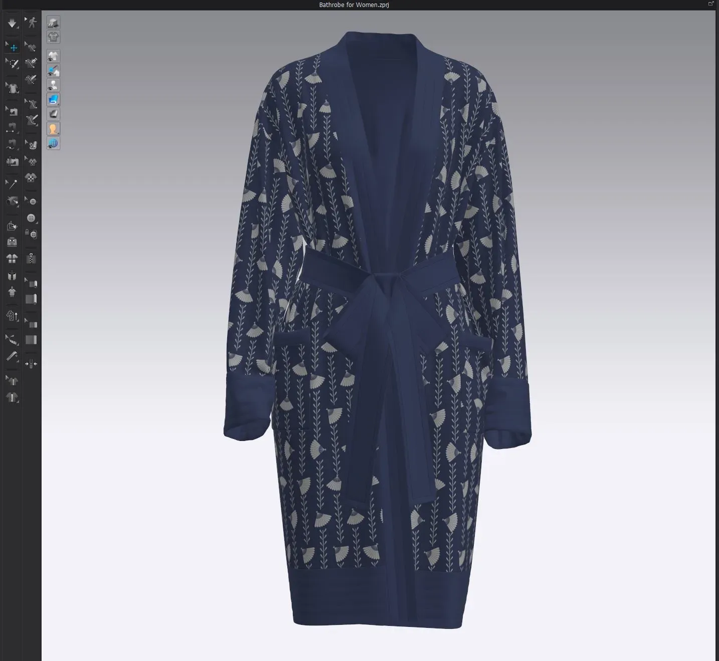 Bathrobe for Women, marvelous designer,clo3d