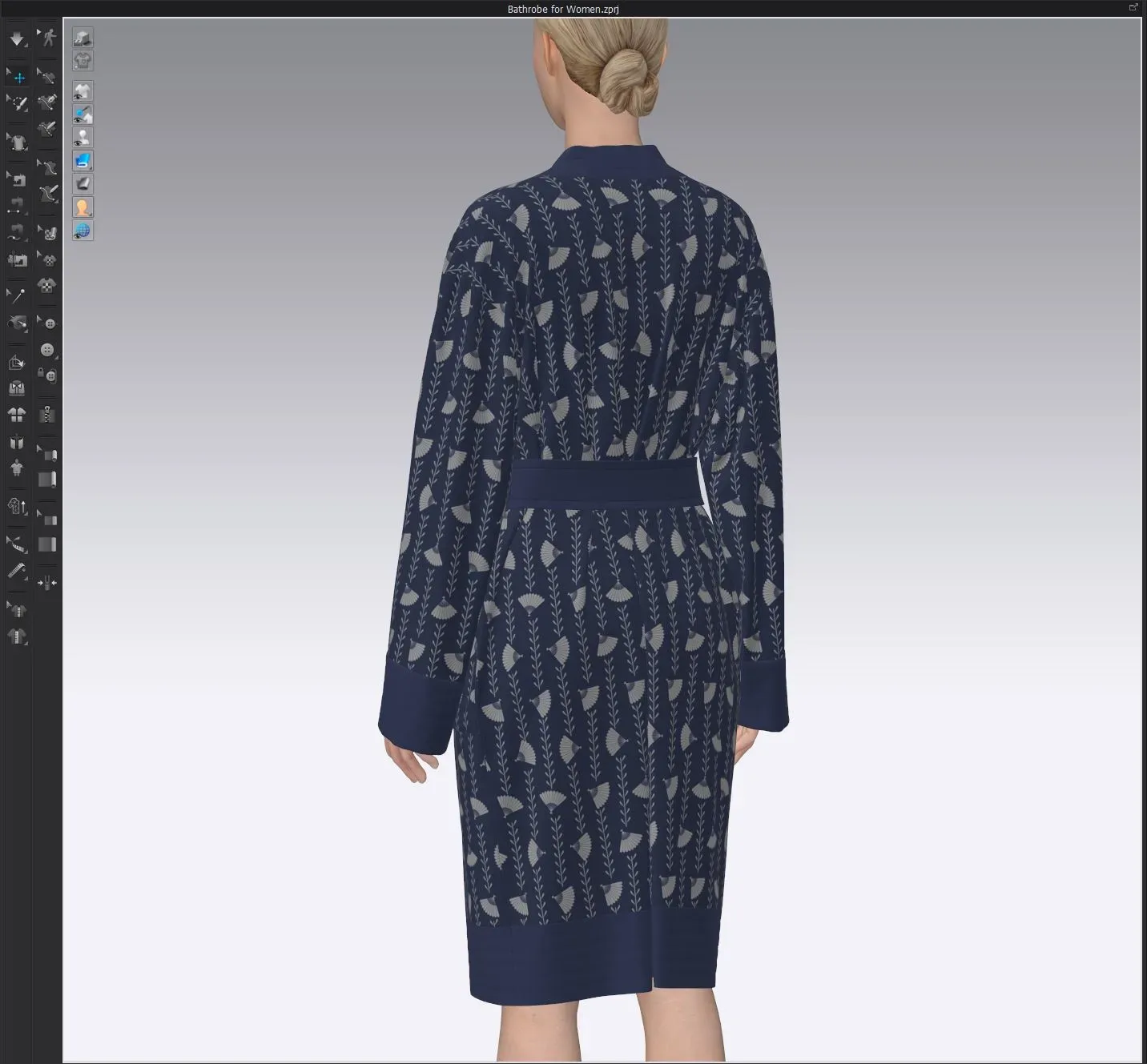 Bathrobe for Women, marvelous designer,clo3d