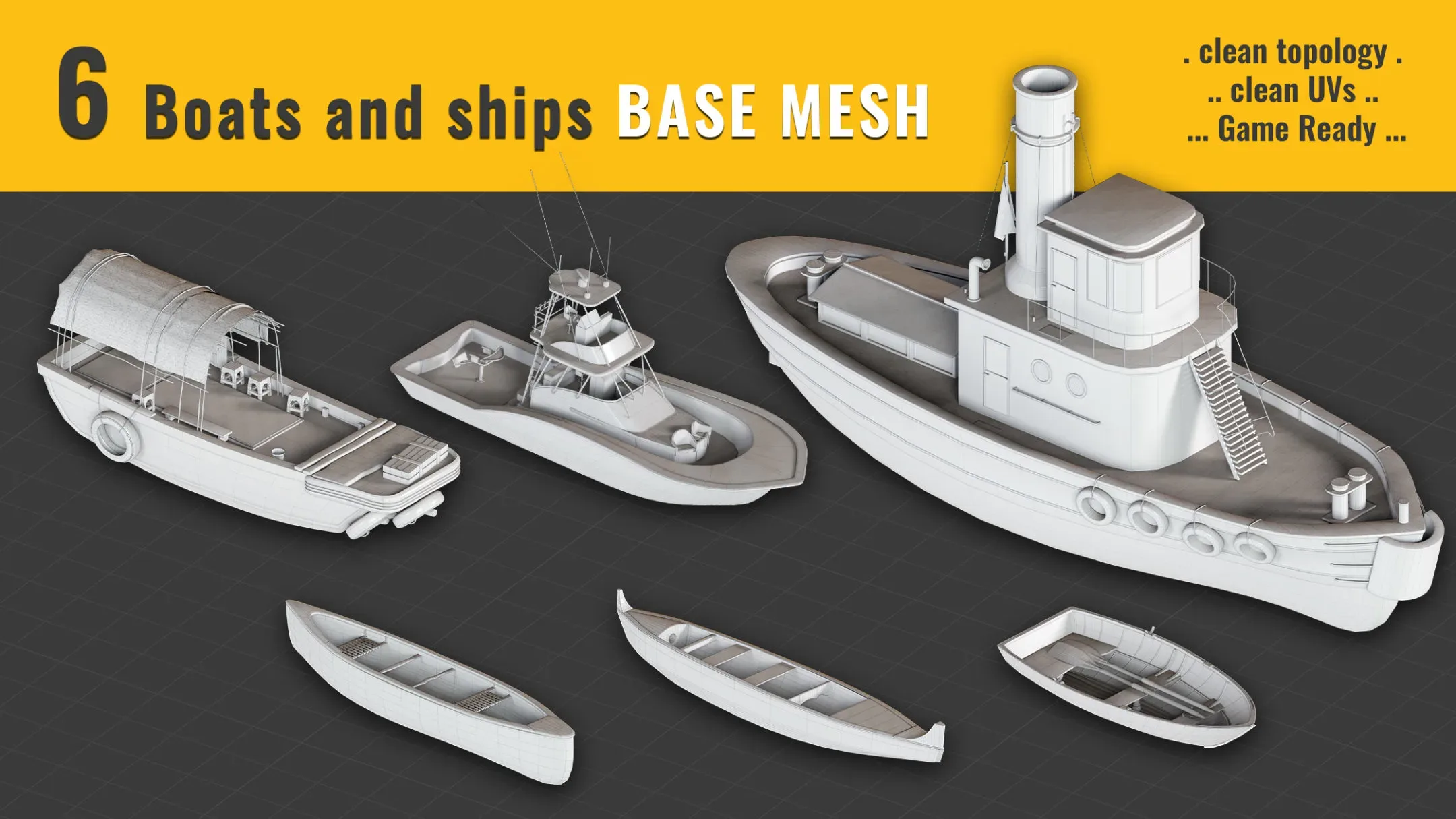 6 Boat and ships base mesh