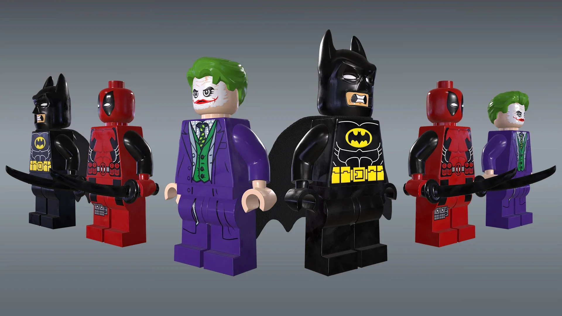 LEGO Minifigure 3D model - Batman / Joker / Deadpool