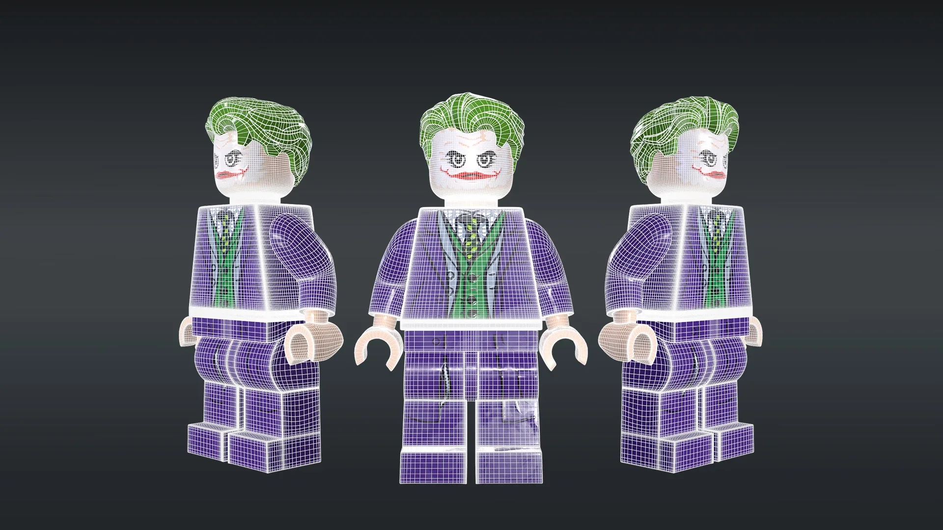 LEGO Minifigure 3D model - Batman / Joker / Deadpool