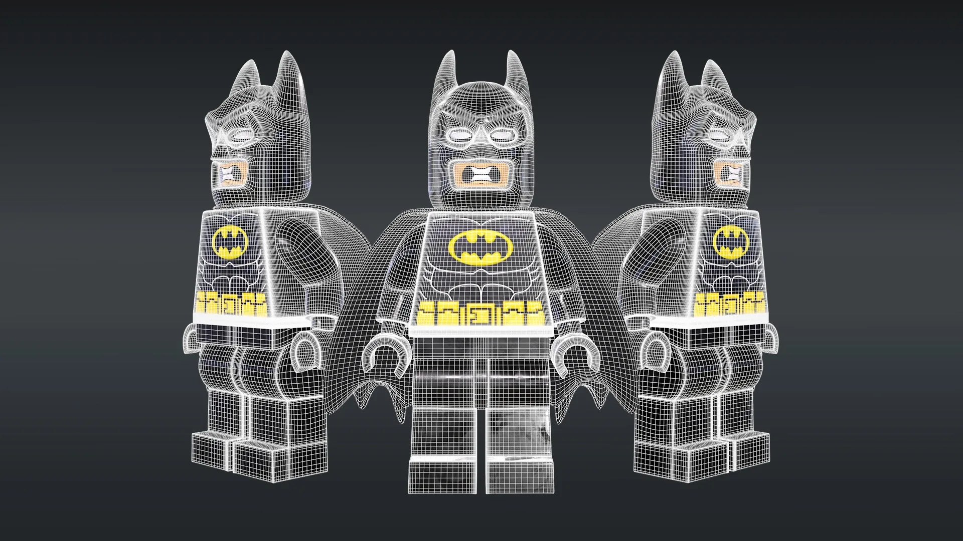 LEGO Minifigure 3D model - Batman / Joker / Deadpool