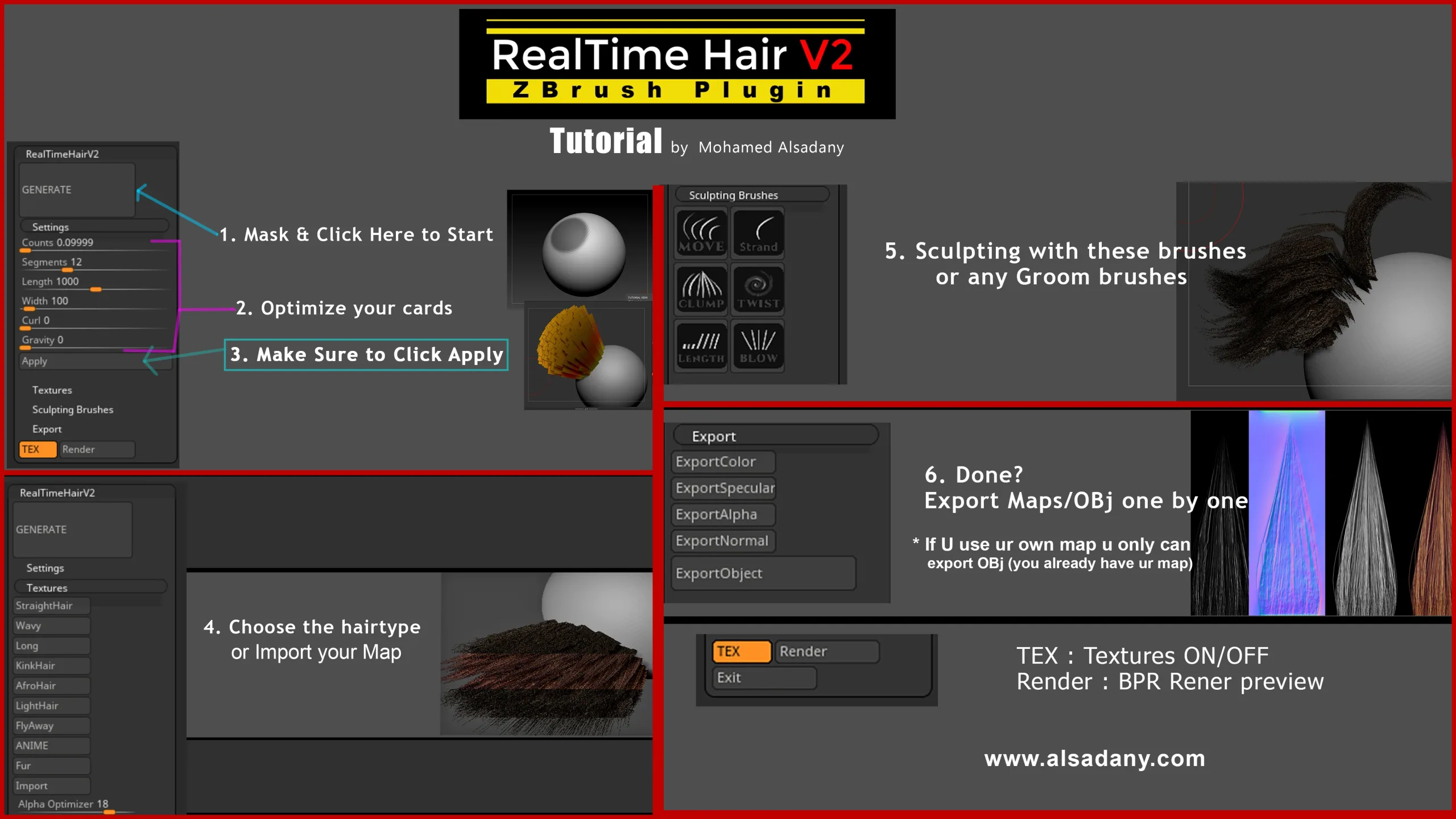 Real-time Hair ZBrush Plugin