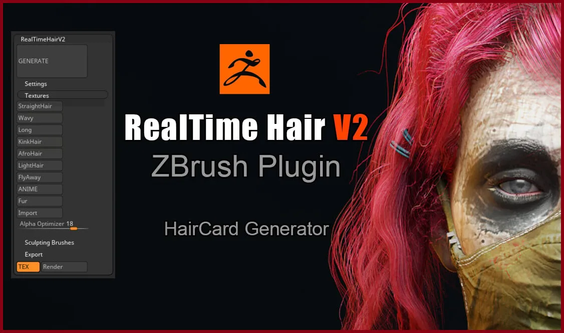 Real-time Hair ZBrush Plugin