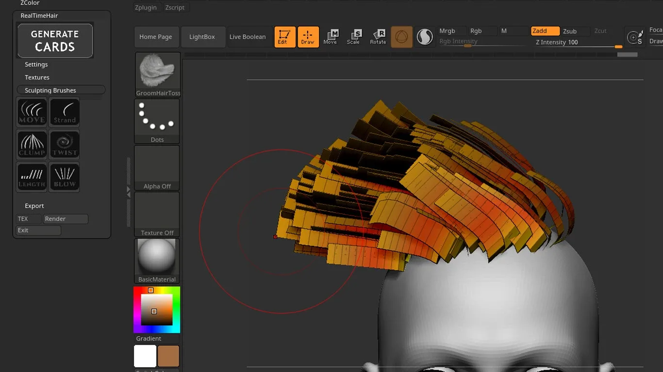 Real-time Hair ZBrush Plugin