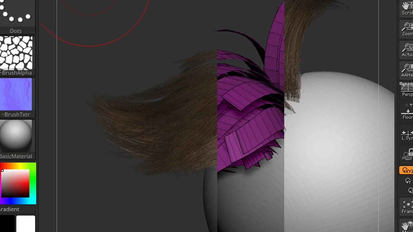 Real-time Hair ZBrush Plugin