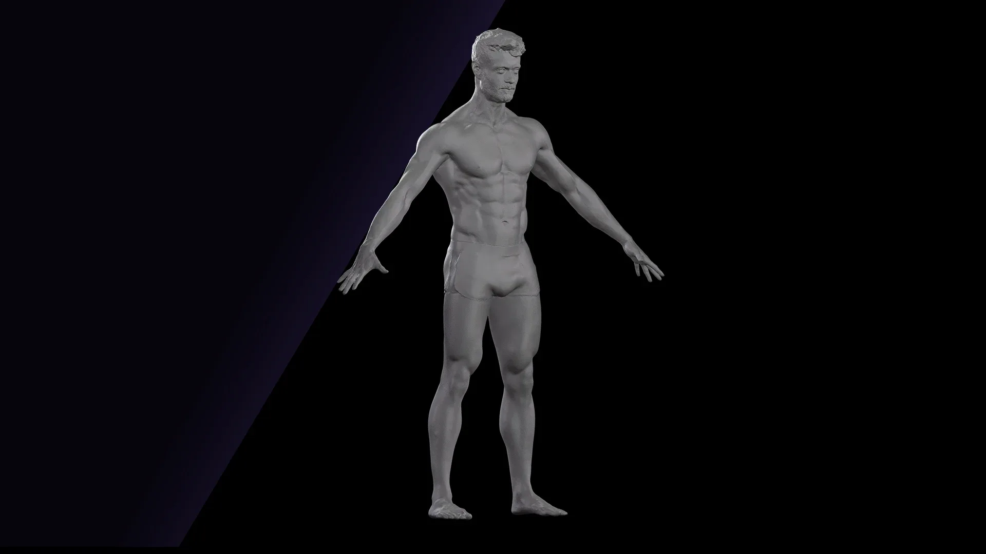 Cleaned A Pose Scan | 3D Model Ethan White Underwear