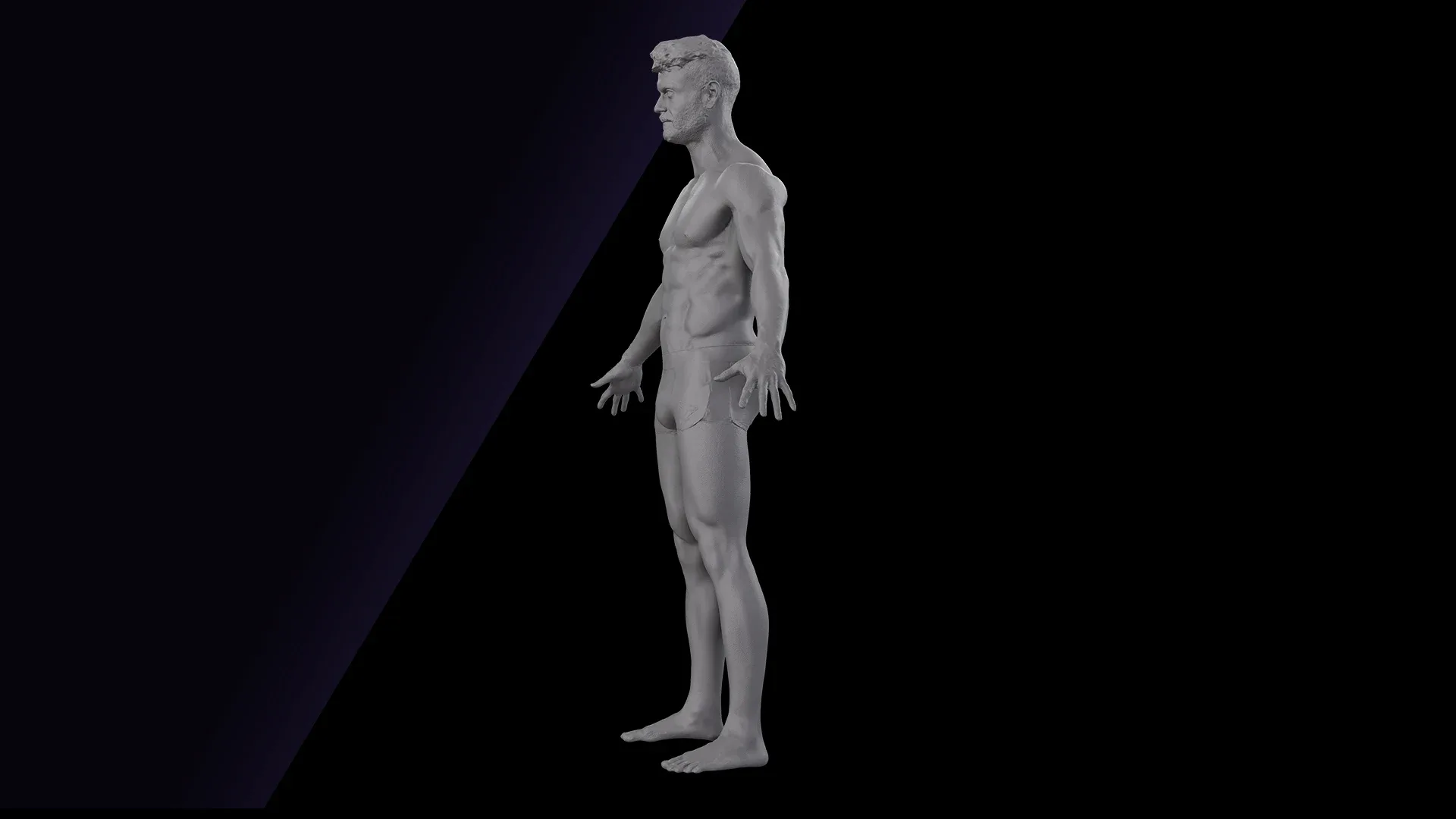 Cleaned A Pose Scan | 3D Model Ethan White Underwear