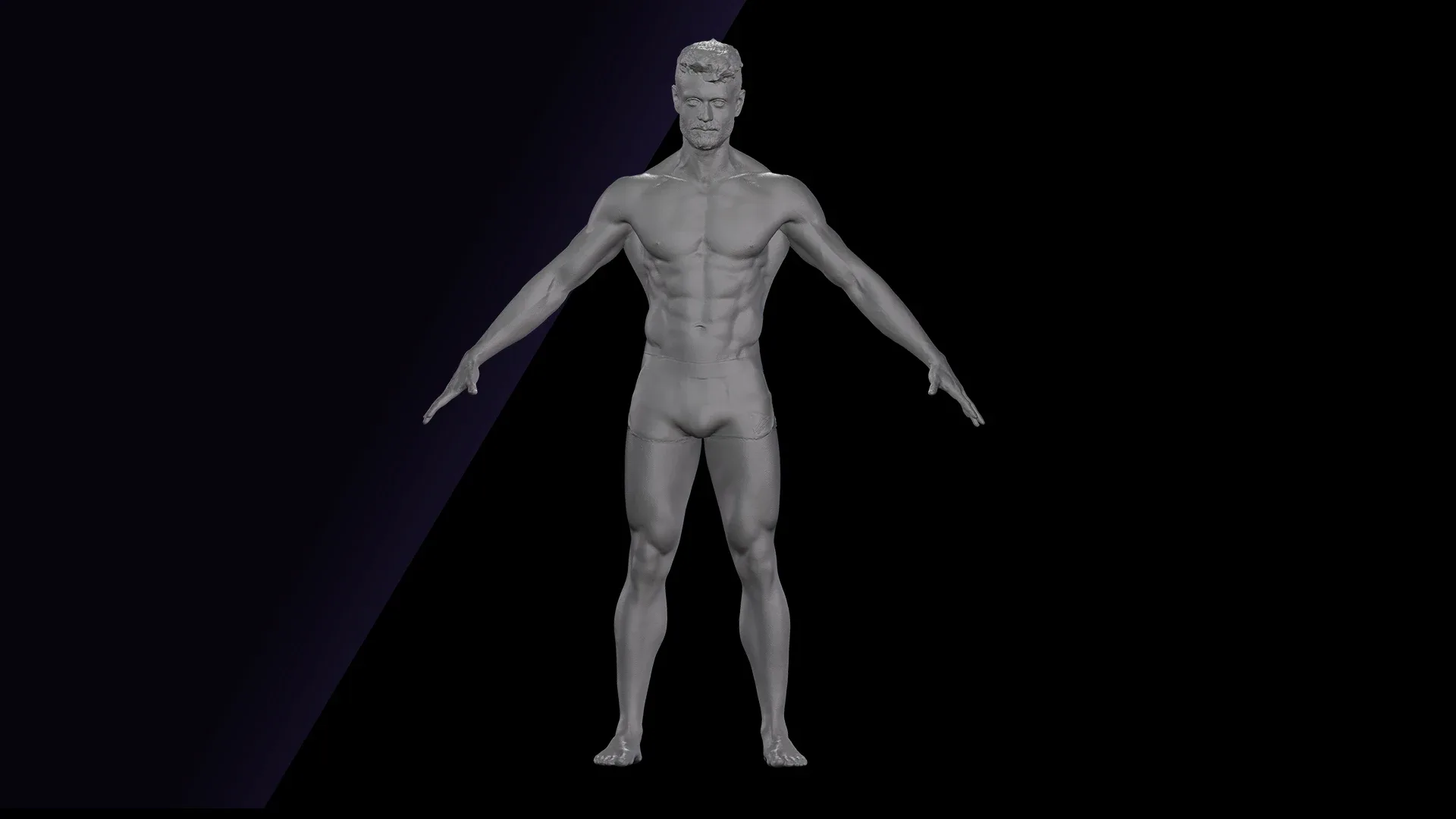 Cleaned A Pose Scan | 3D Model Ethan White Underwear