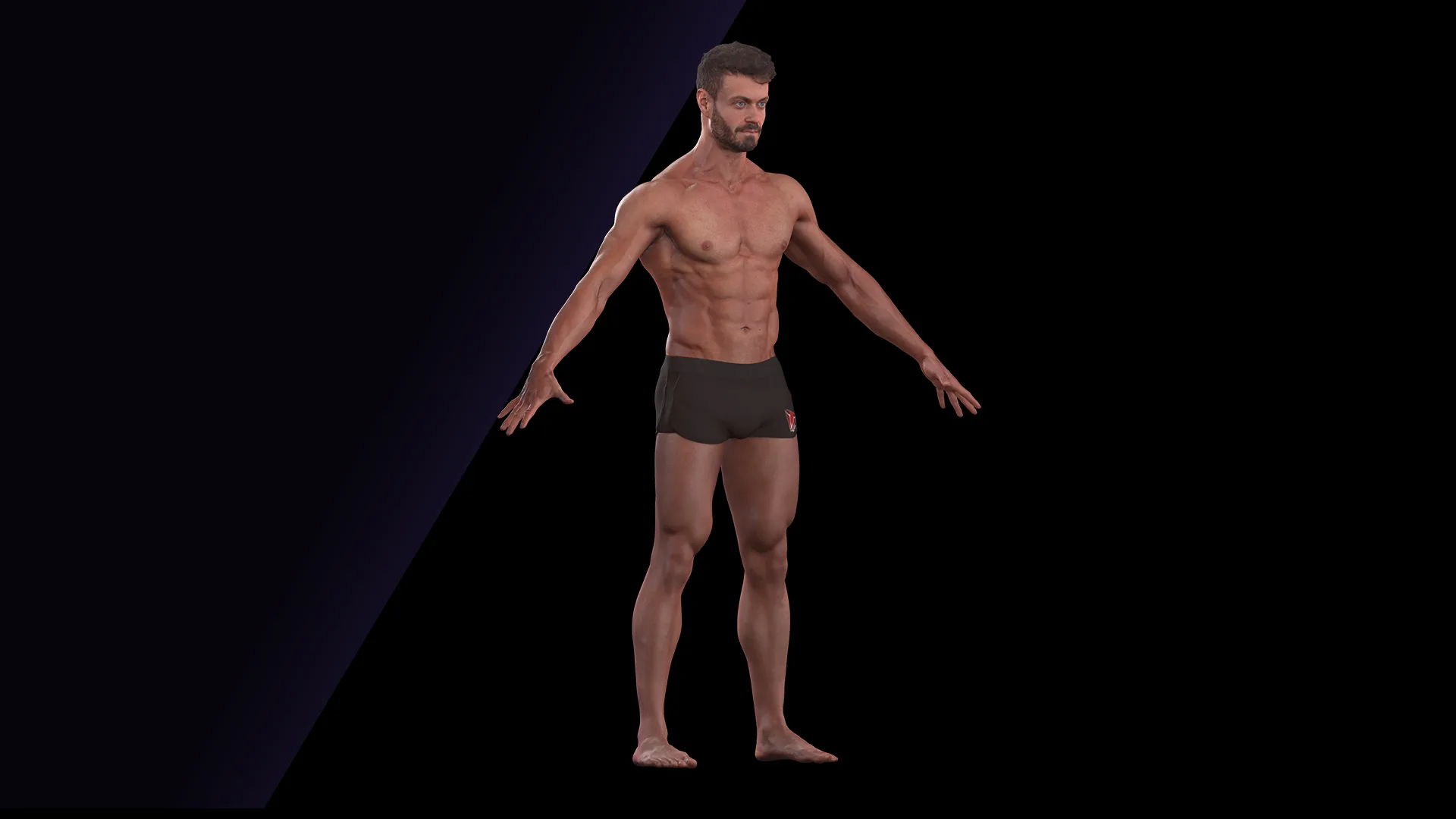 Cleaned A Pose Scan | 3D Model Ethan White Underwear