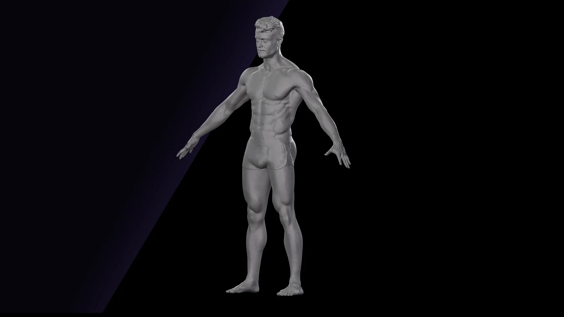 Cleaned A Pose Scan | 3D Model Ethan White Underwear