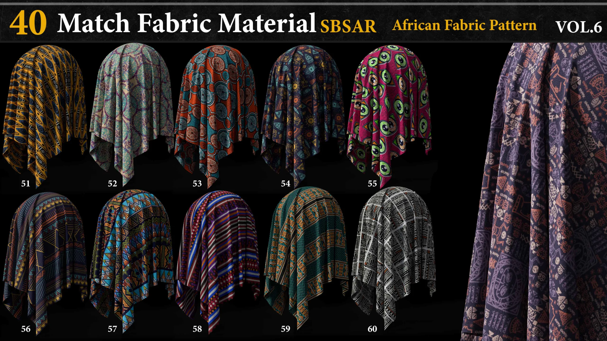 40 Match Fabric Material with AFRICAN FABRIC pattern_SBSAR_VOL.6