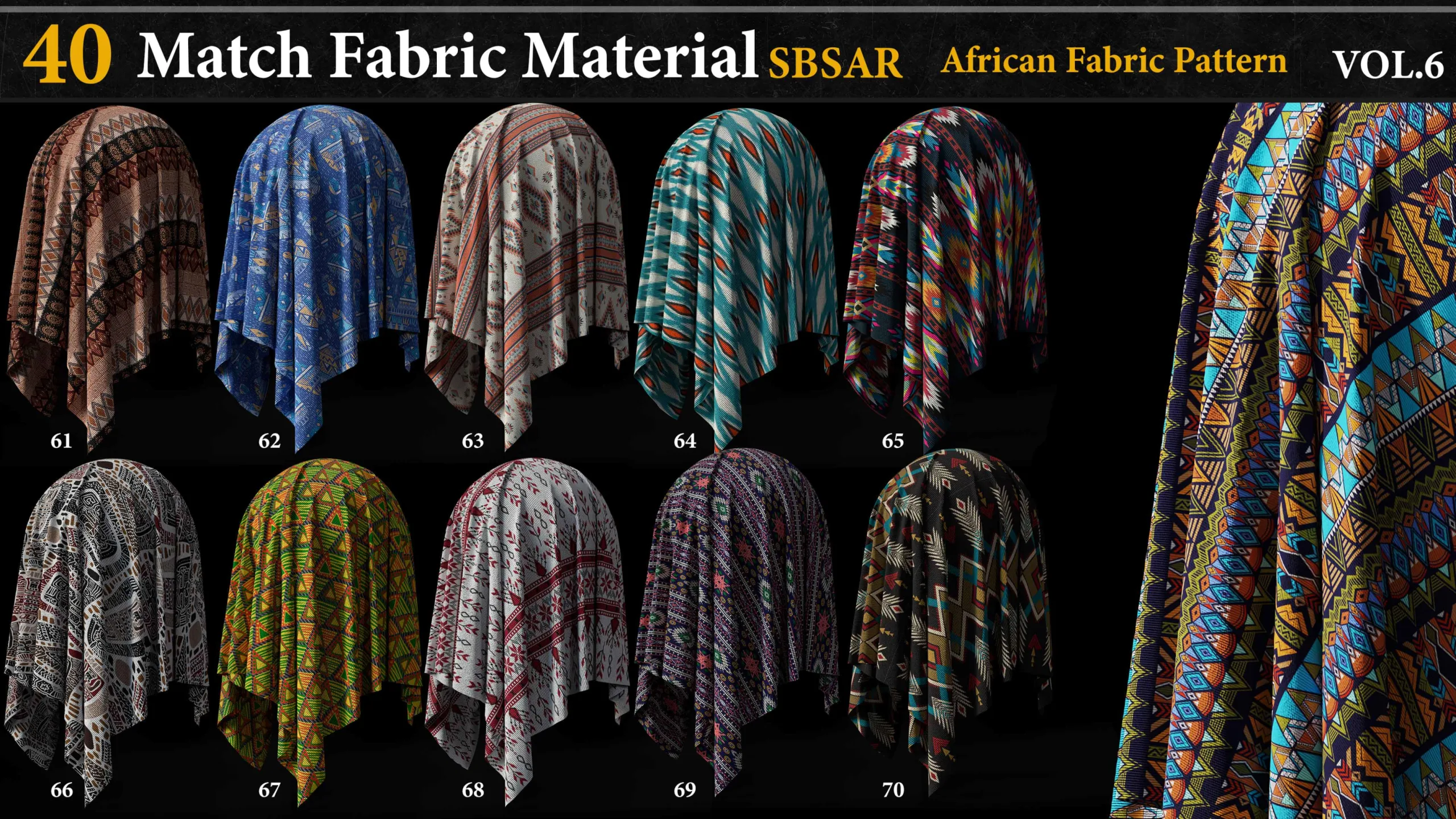 40 Match Fabric Material with AFRICAN FABRIC pattern_SBSAR_VOL.6