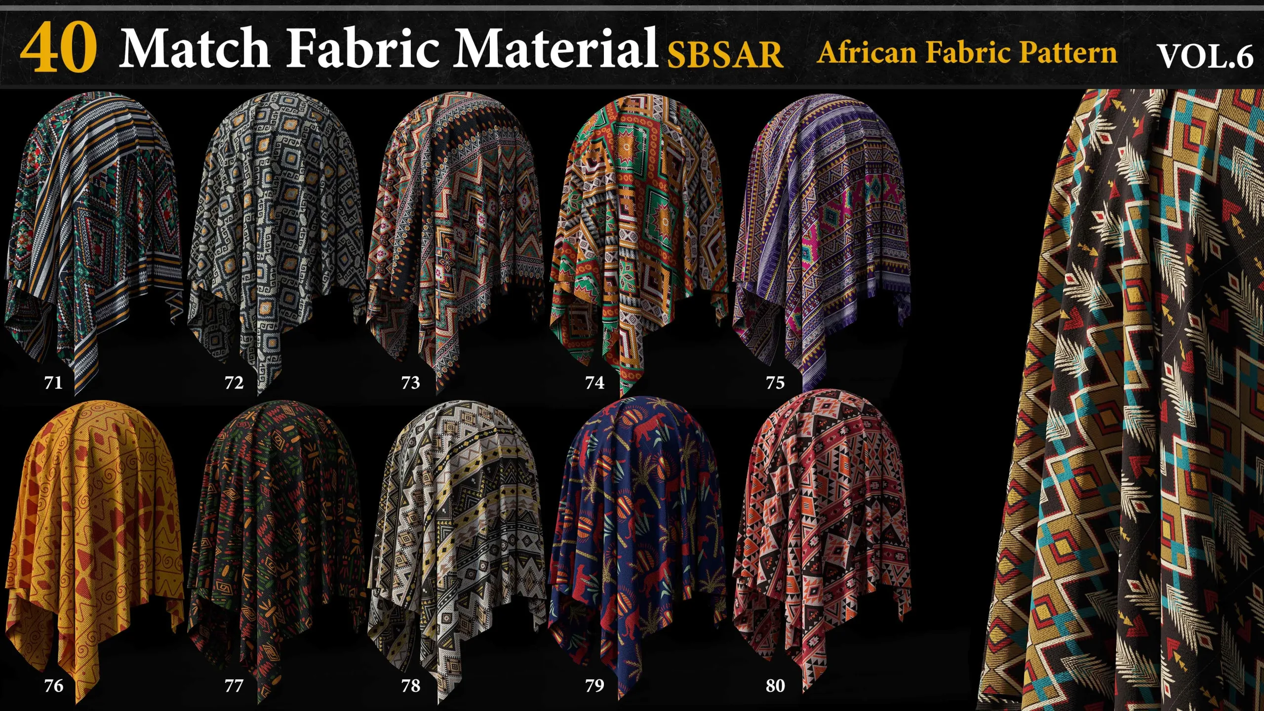 40 Match Fabric Material with AFRICAN FABRIC pattern_SBSAR_VOL.6