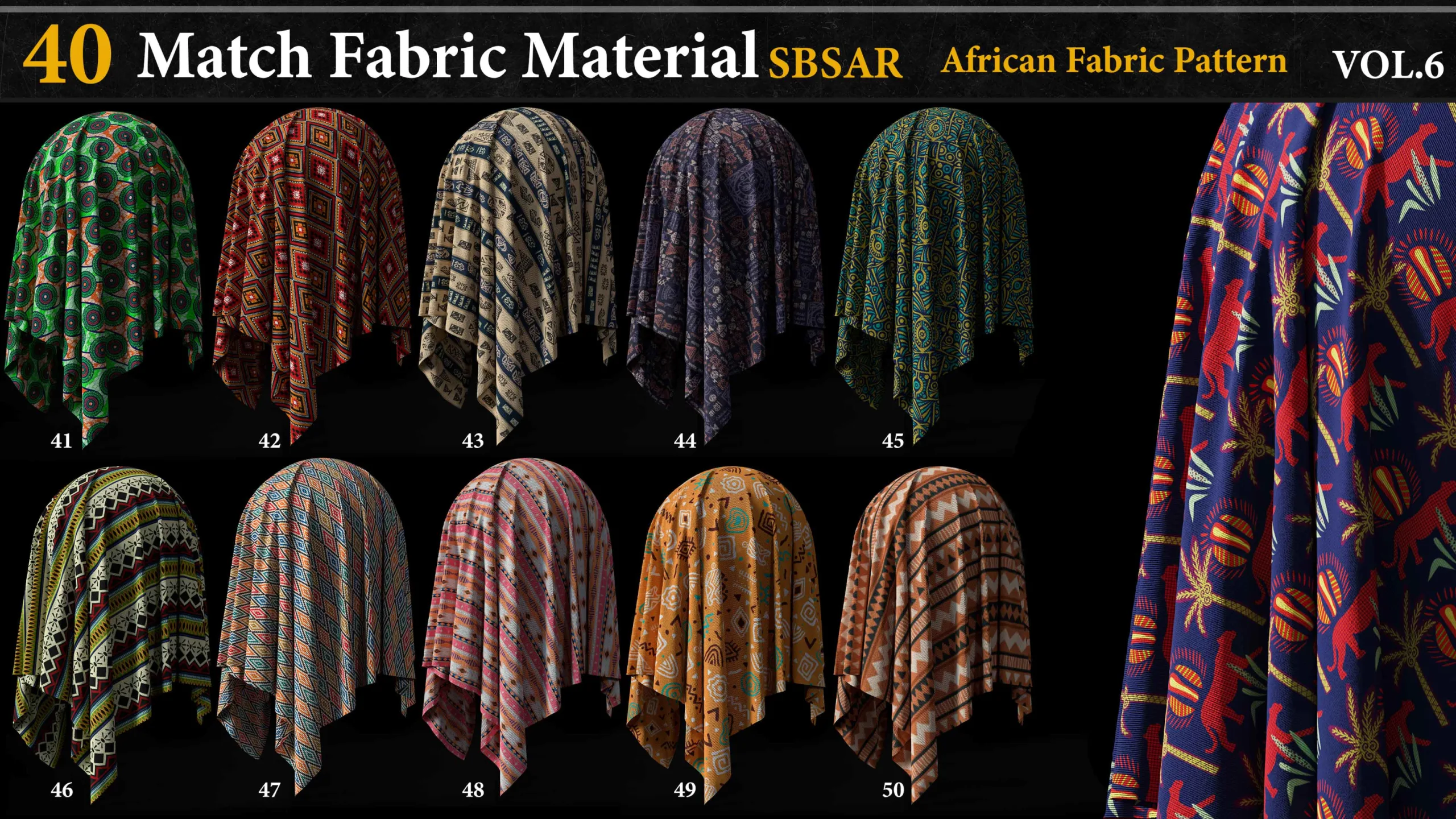 40 Match Fabric Material with AFRICAN FABRIC pattern_SBSAR_VOL.6