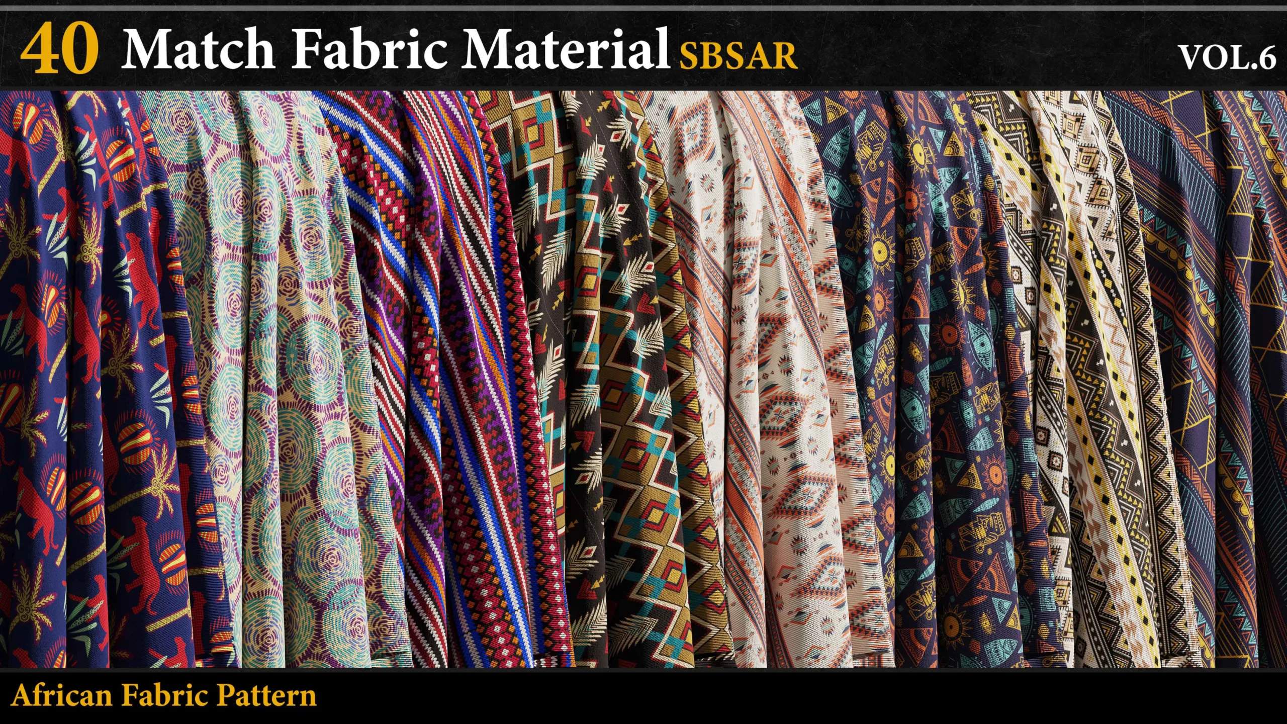 40 Match Fabric Material with AFRICAN FABRIC pattern_SBSAR_VOL.6