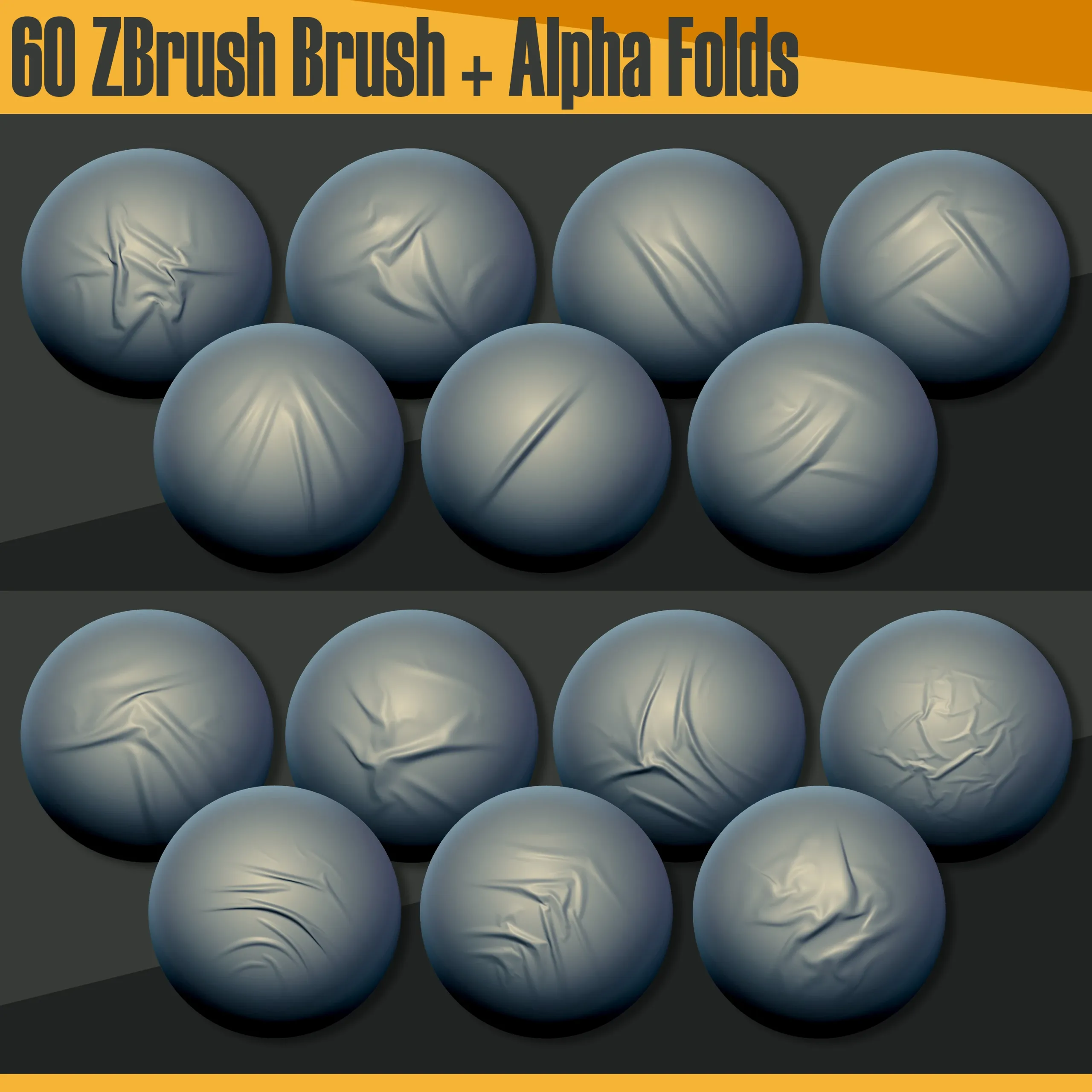 60 ZBrush Brush + Alpha Folds