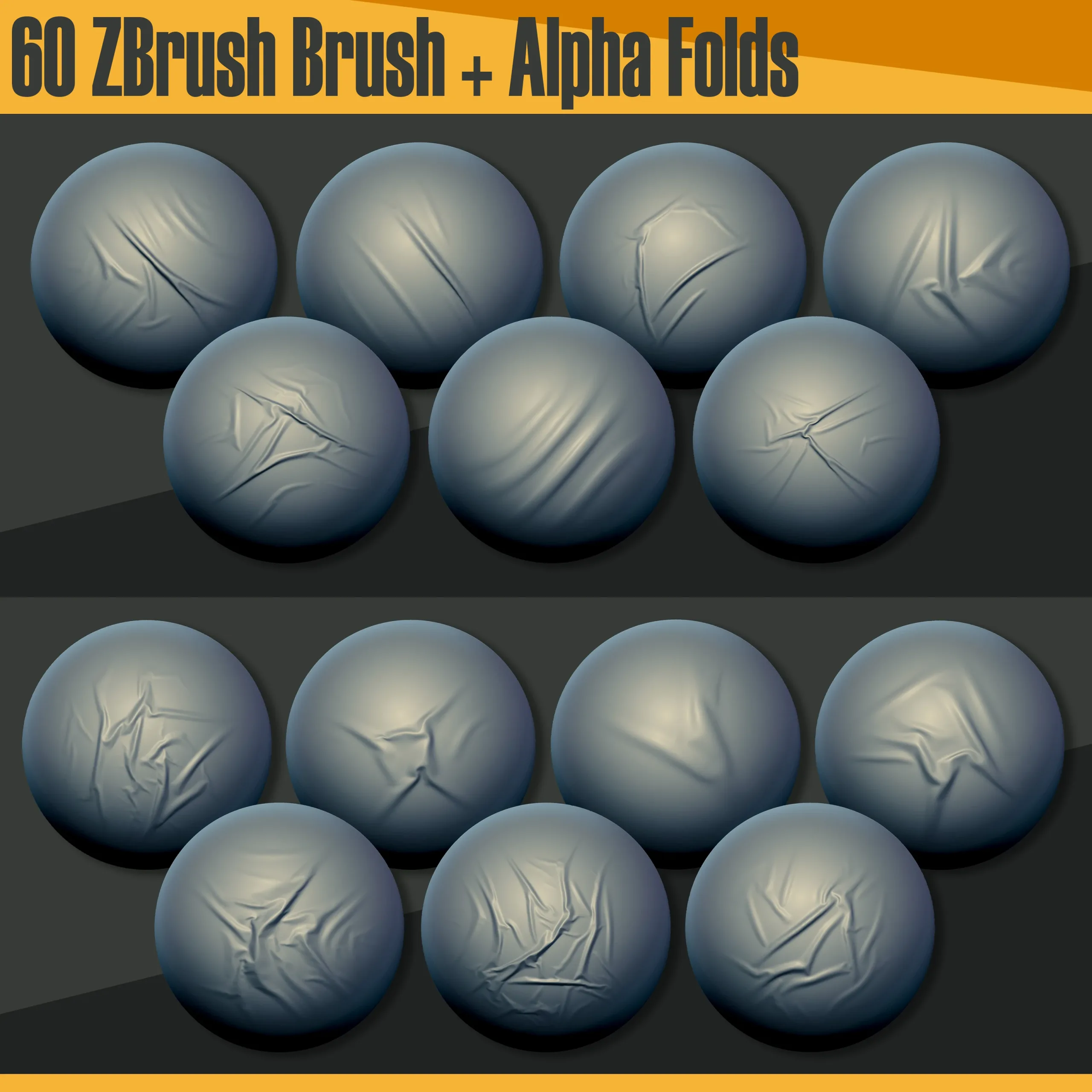 60 ZBrush Brush + Alpha Folds