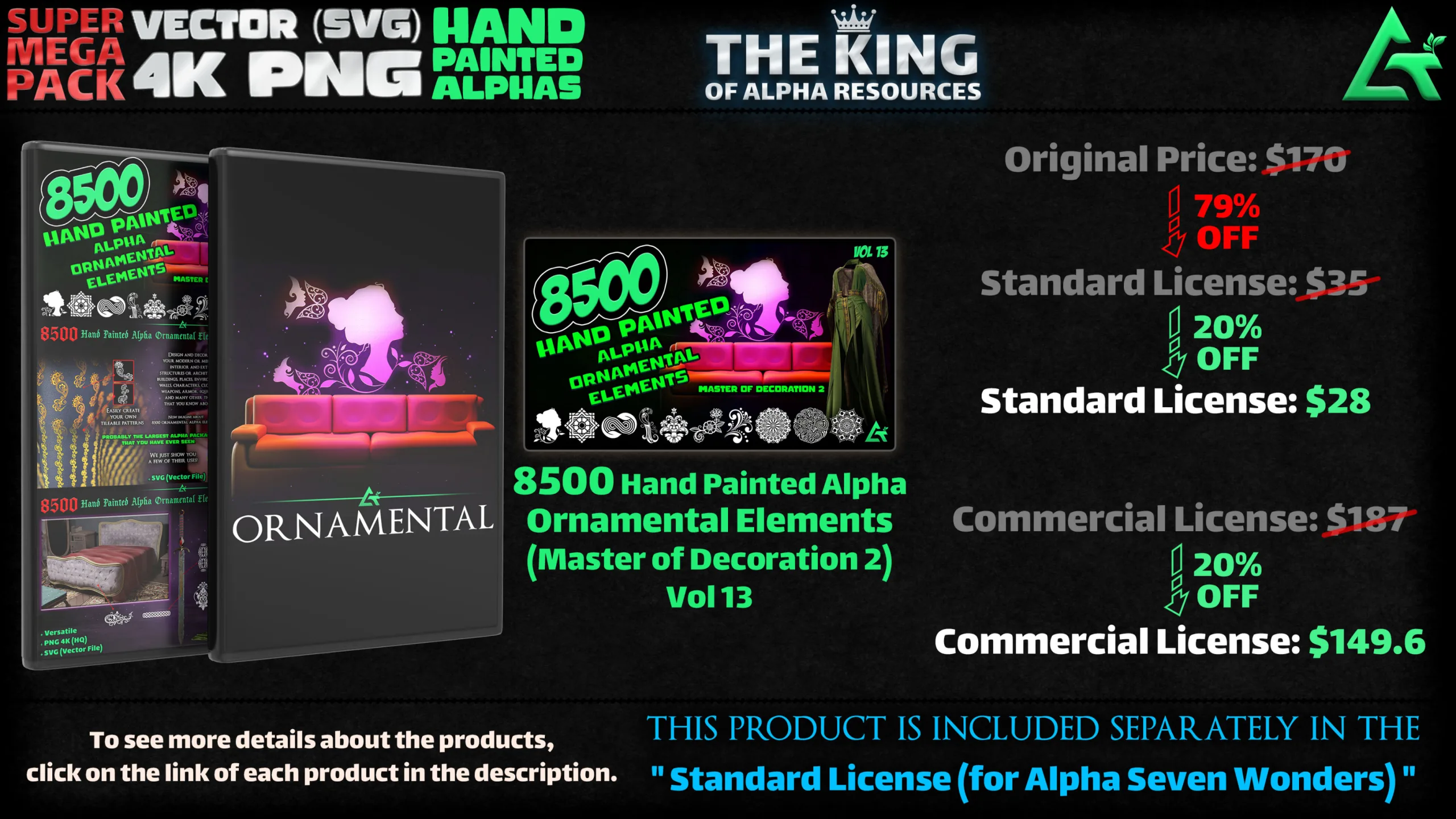 48300 Hand Painted Alpha Designs and Patterns - THE KING OF ALPHA RESOURCES - SUPER MEGA PACKAGE - The Largest Package You Have Ever Seen!