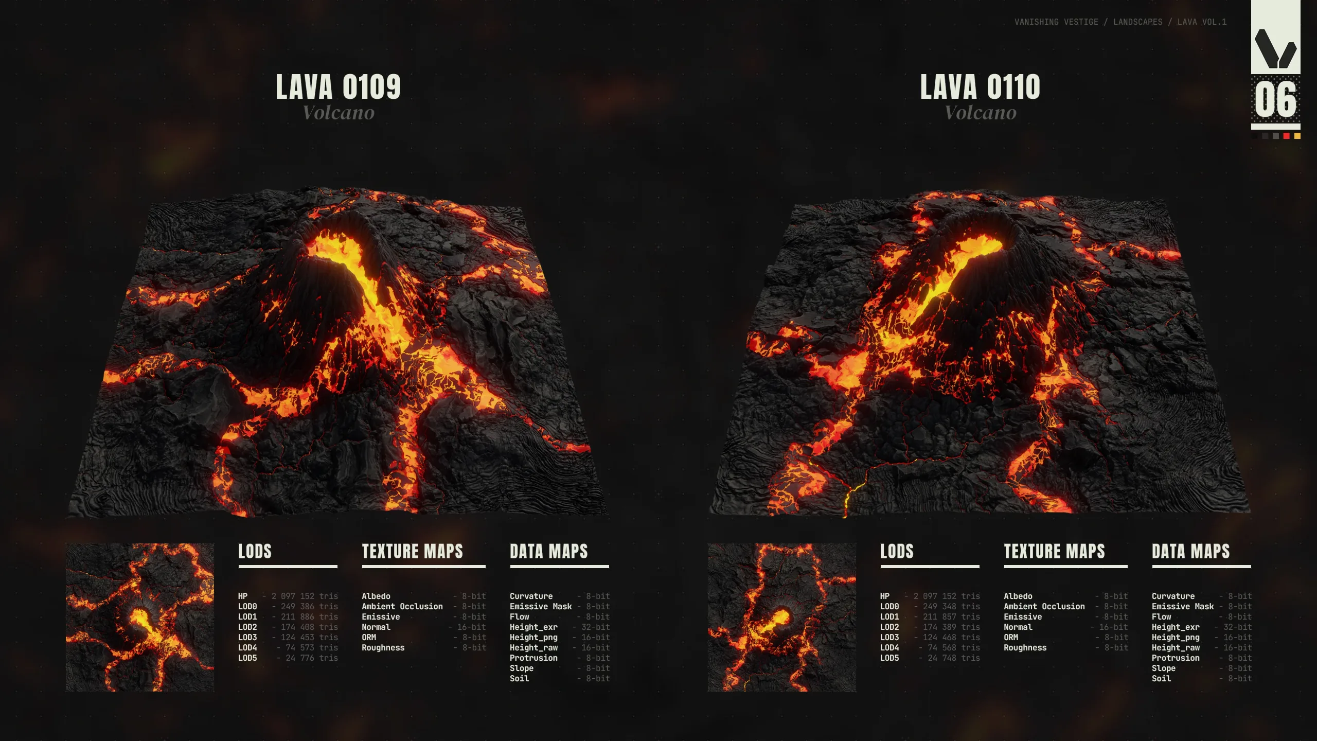 8k Landscapes - Lava Vol.1