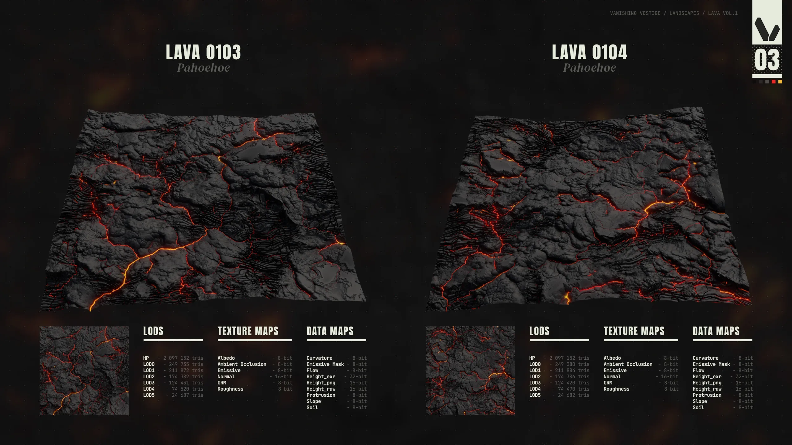 8k Landscapes - Lava Vol.1