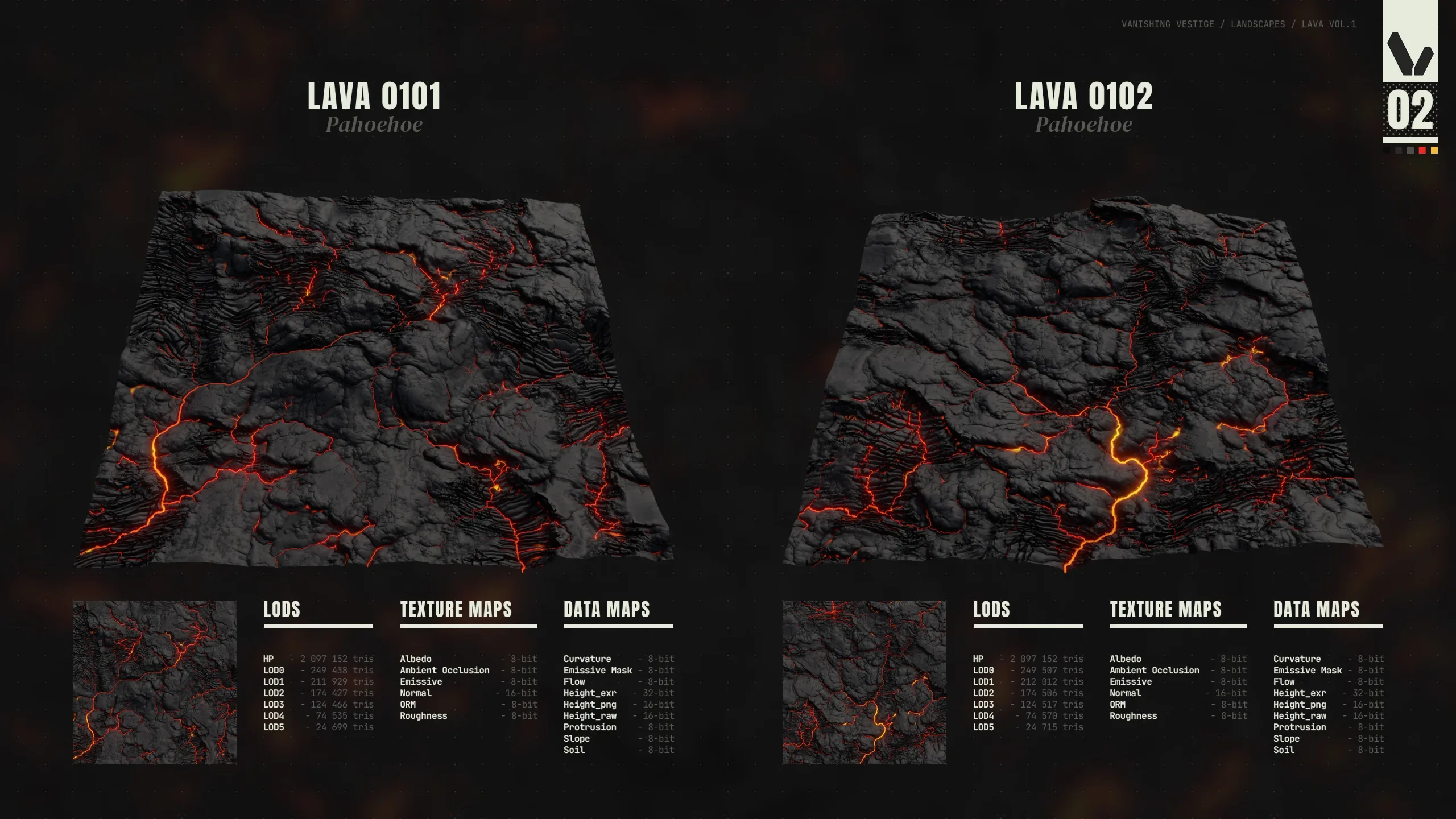 8k Landscapes - Lava Vol.1