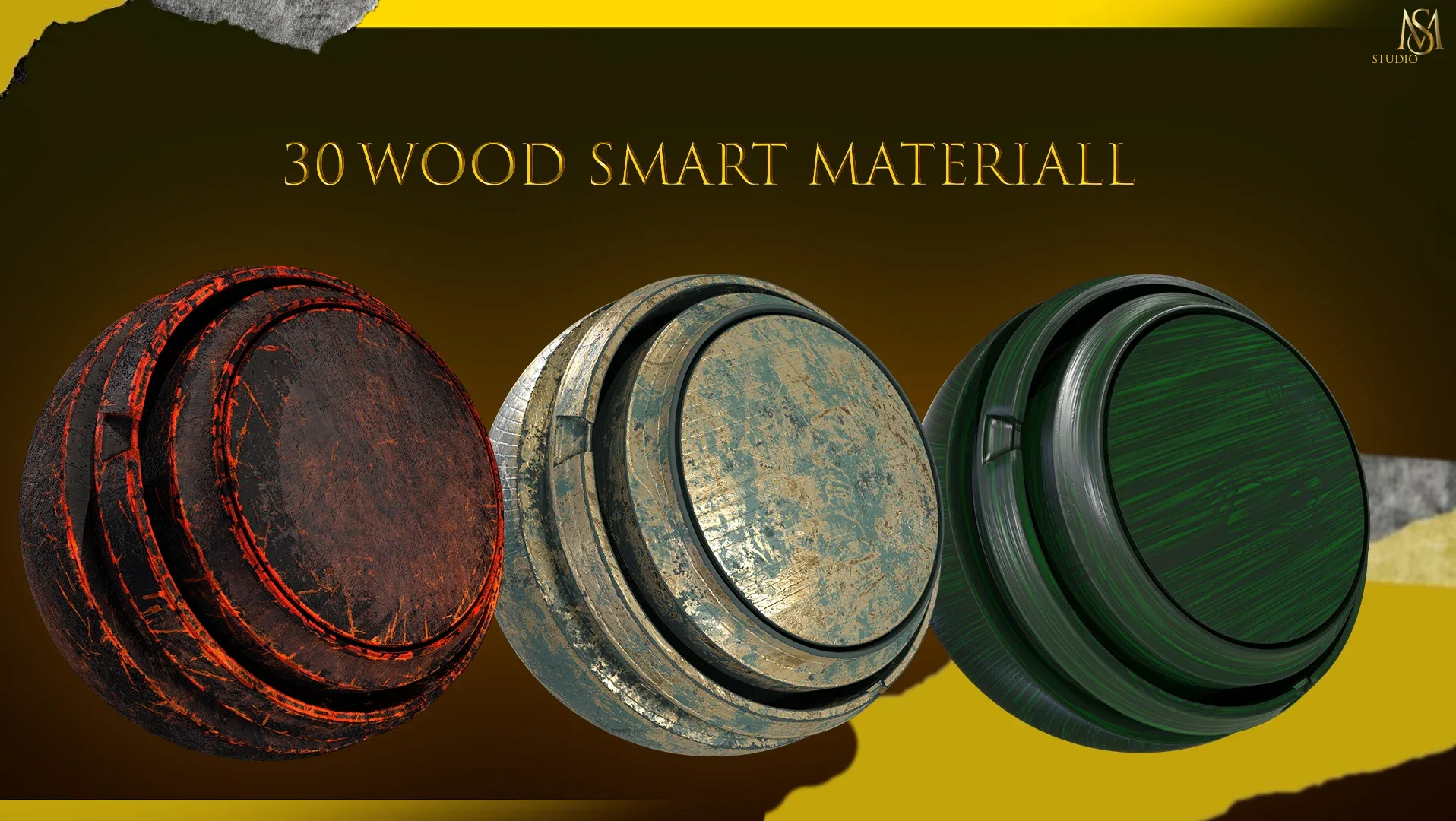 30 WOOD SMART MATERIAL & 8K PBR TEXURE