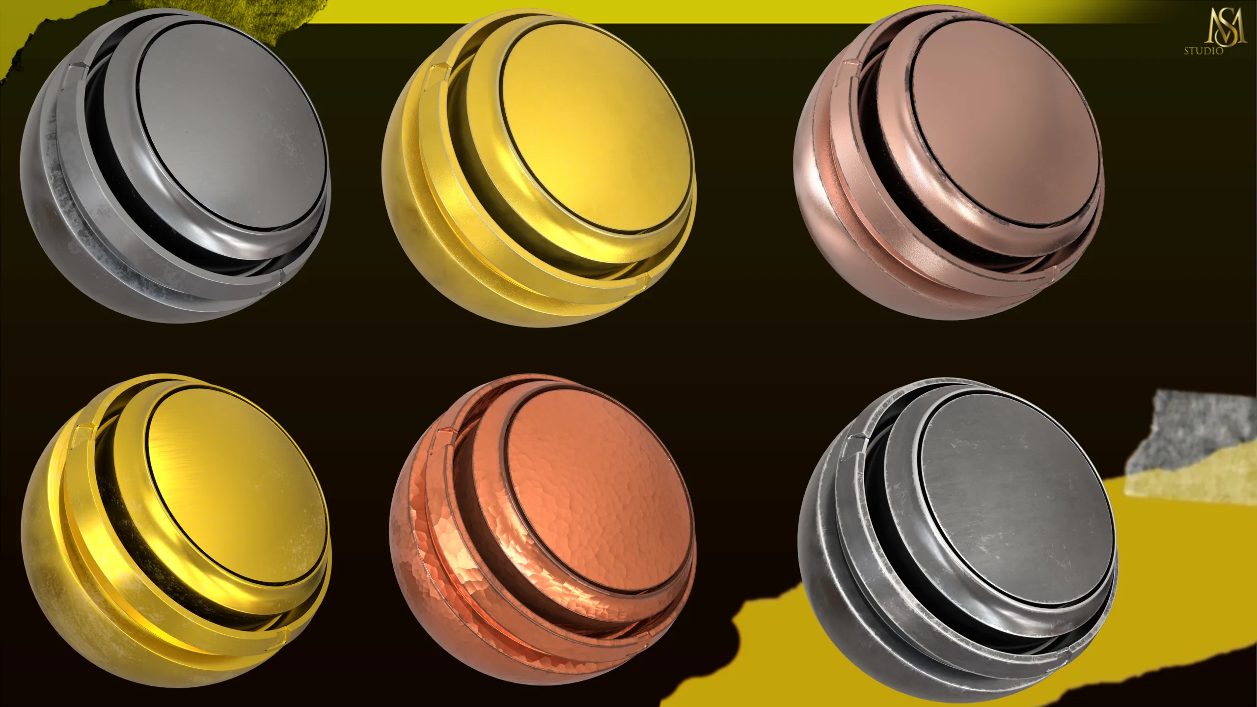 15 BRONZE,GOLD,SILVER SMART MATERIAL PBR TEXURES