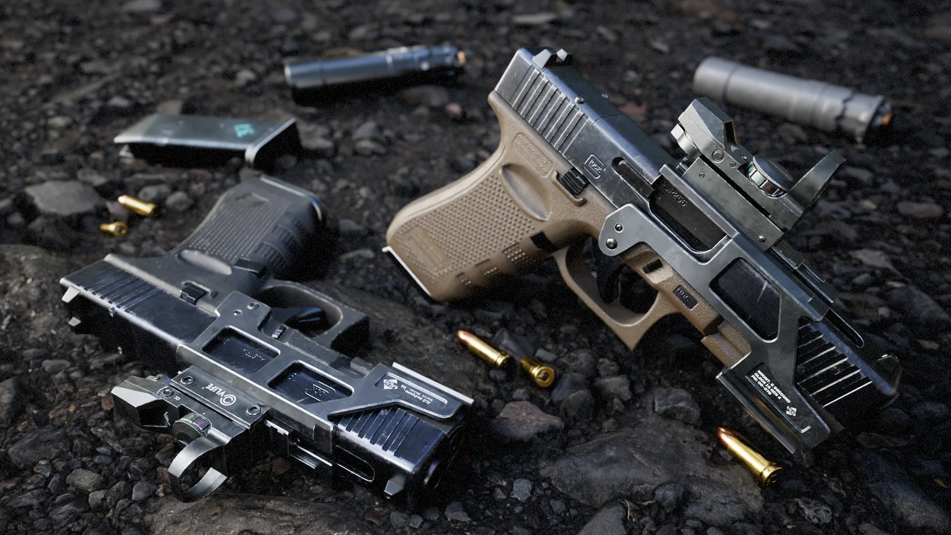 Glock 19 Gen 4 with Attachments - High Quality Pistol Model