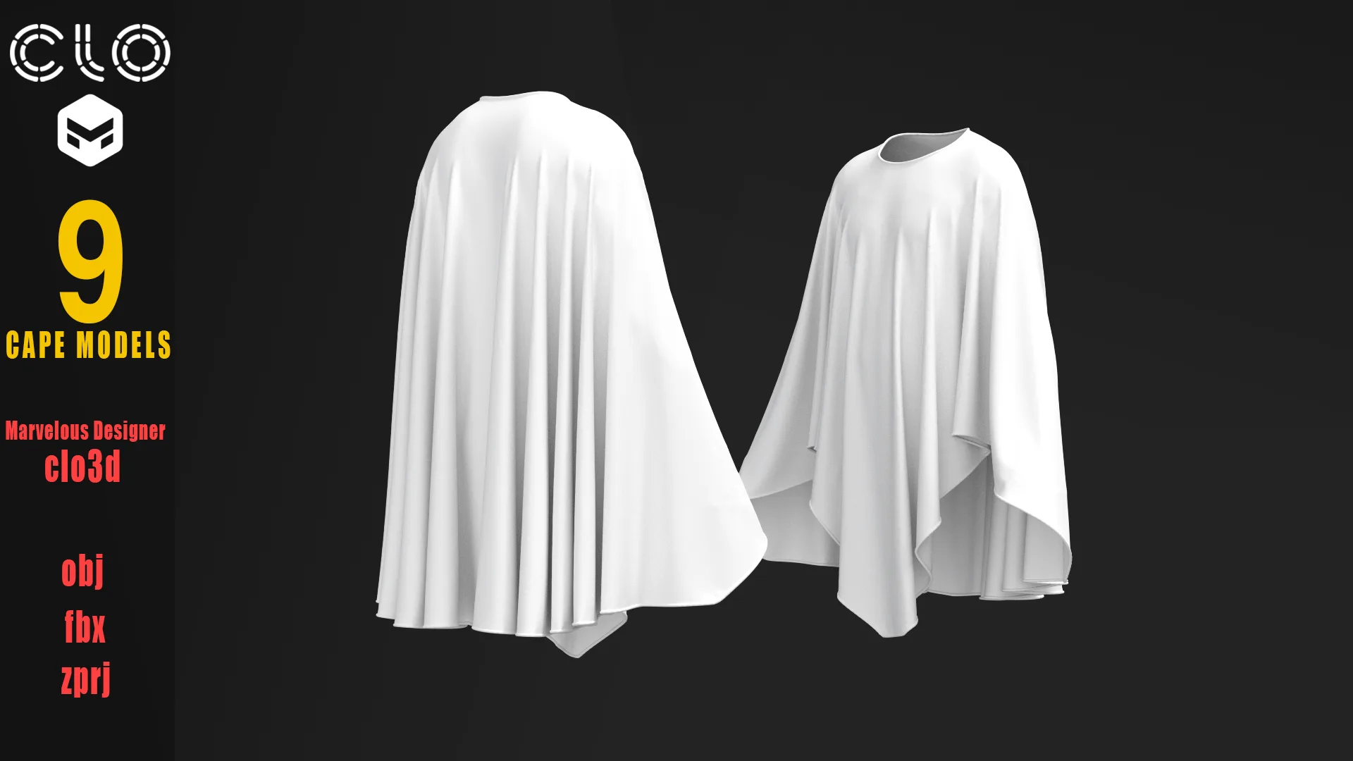 9 CAPE MODELS/Marvelous Designer/CLO 3D