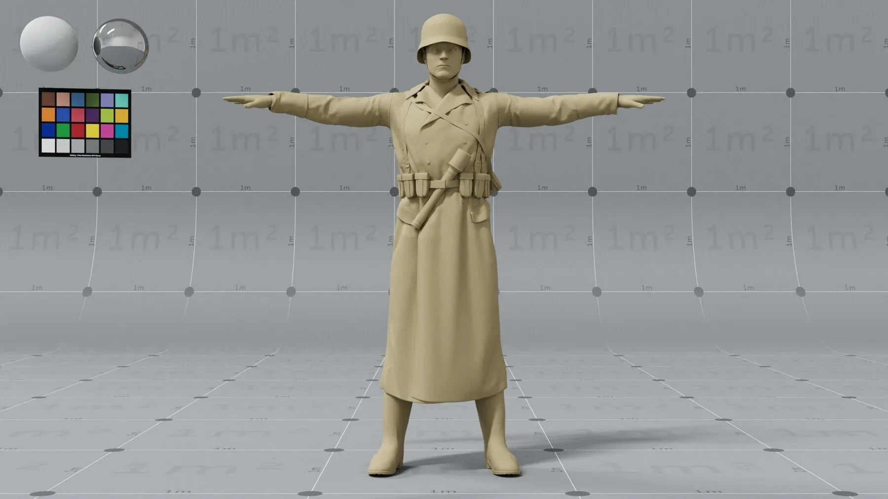 PBR 3D model - German ww2 soldier - animation ready - 9x 4K UDIMs