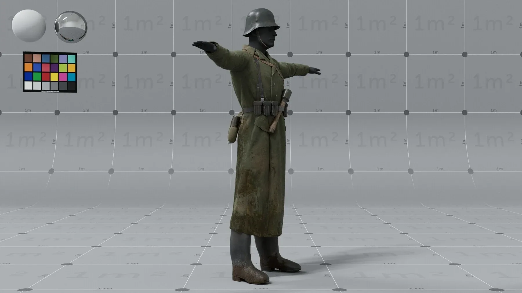 PBR 3D model - German ww2 soldier - animation ready - 9x 4K UDIMs