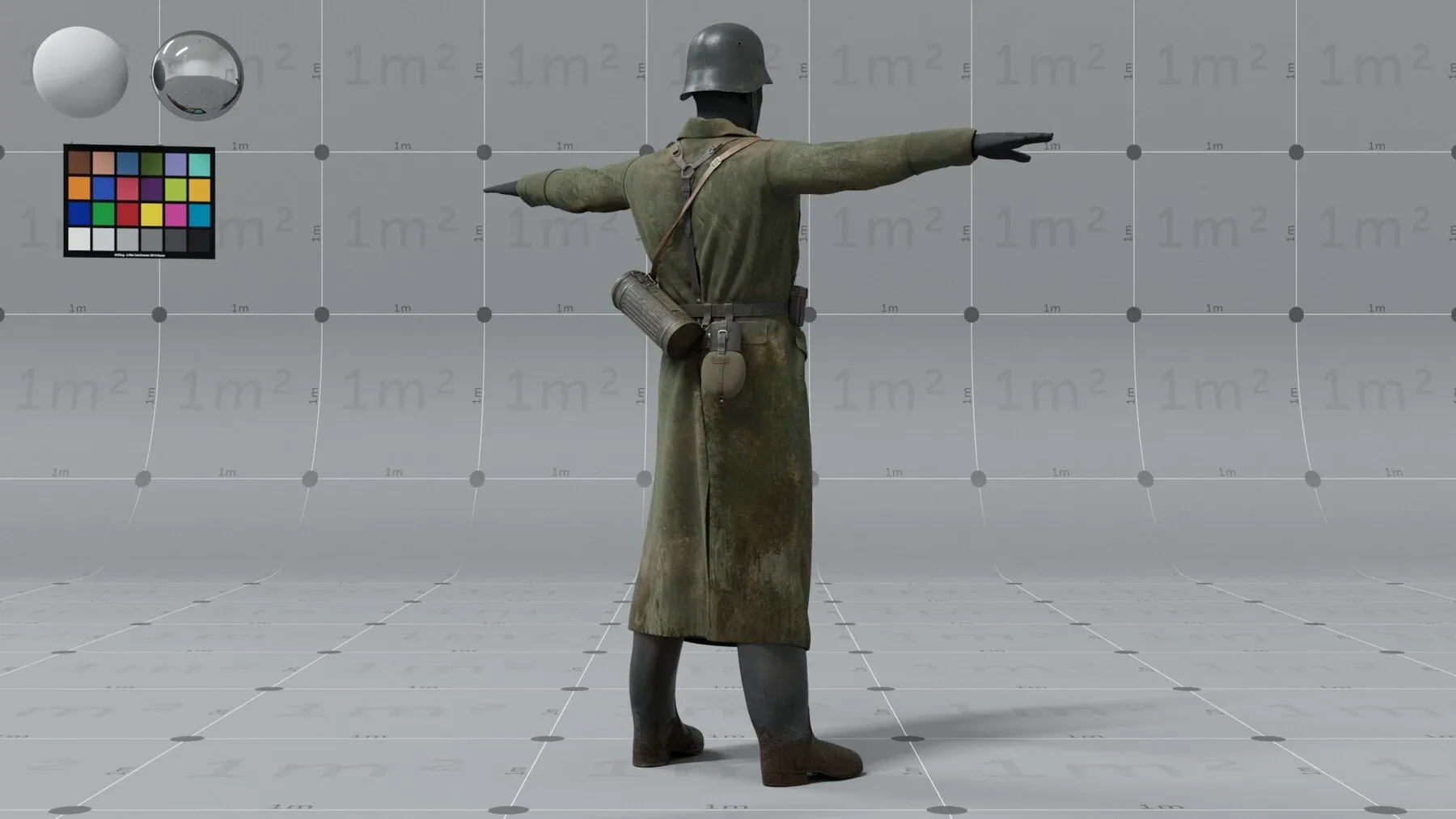 PBR 3D model - German ww2 soldier - animation ready - 9x 4K UDIMs