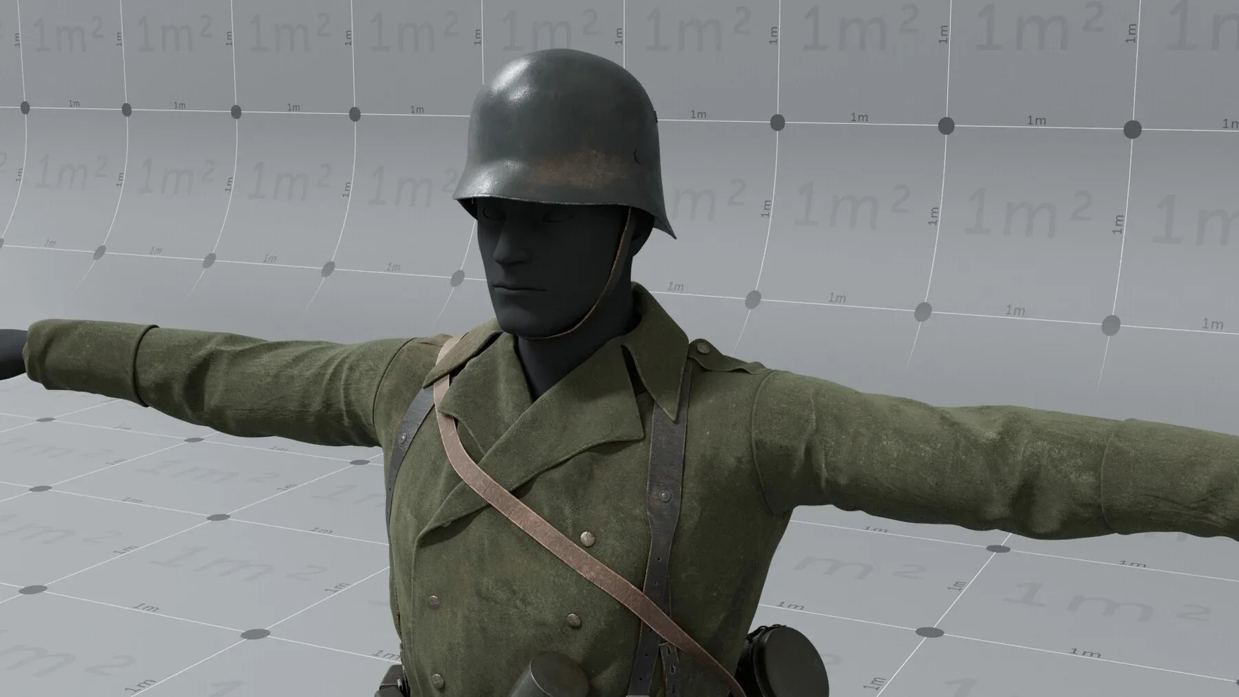 PBR 3D model - German ww2 soldier - animation ready - 9x 4K UDIMs