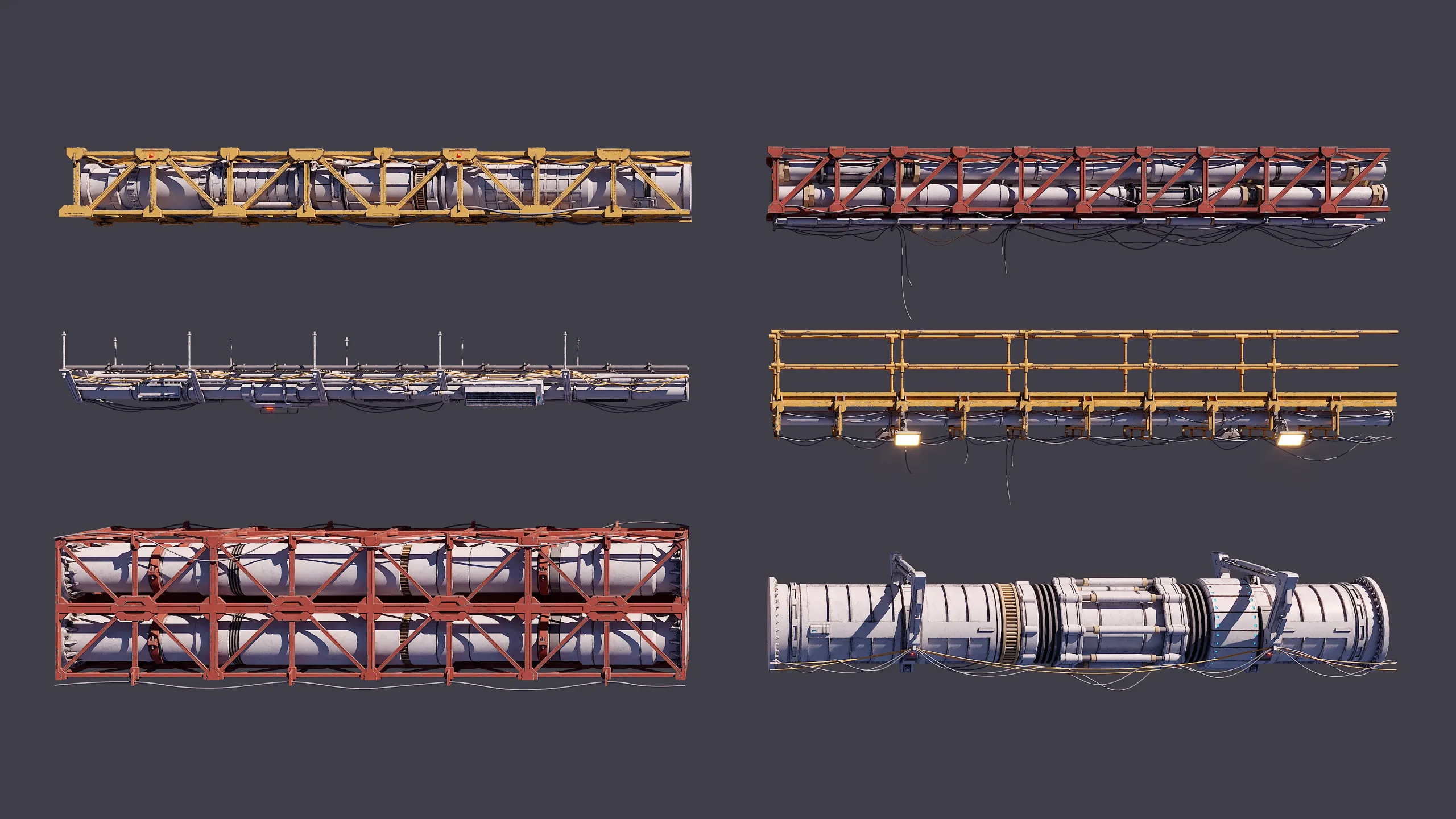 Sci-Fi Tubes Cables Kitbash Vol 02